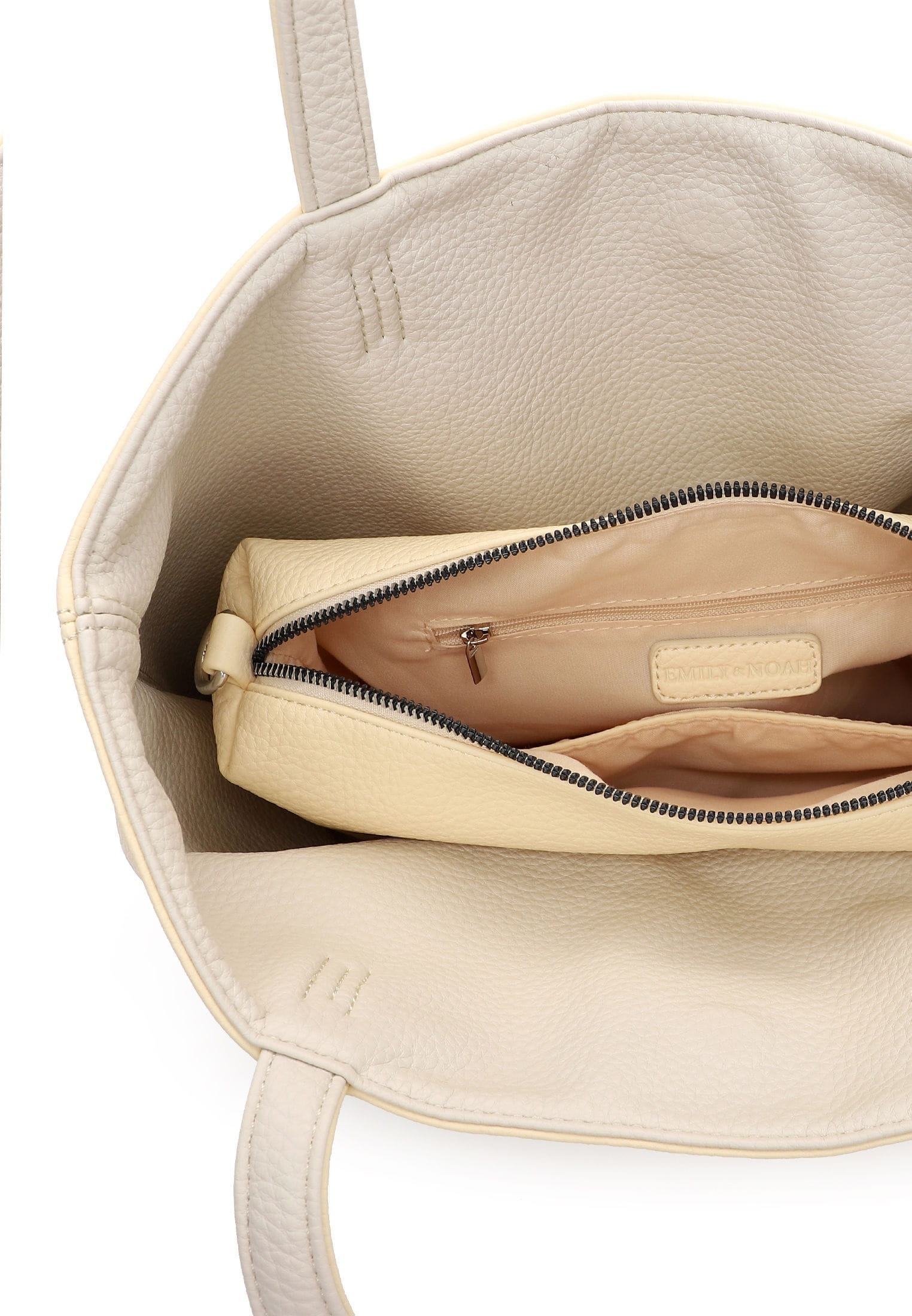 Shopper EMILY & NOAH "Shopper E&N Eva", Damen, Gr. B/H/T: 39cm x 34cm x 14cm 0, gelb (lightgelb 431), Polyurethan, Taschen Shopper 3