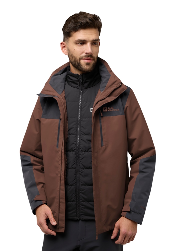 Jack Wolfskin 3-in-1-Funktionsjacke »JASPER 3IN1 JKT M«, mit Kapuze, 3in1, wasserdicht, Übergangsjacke