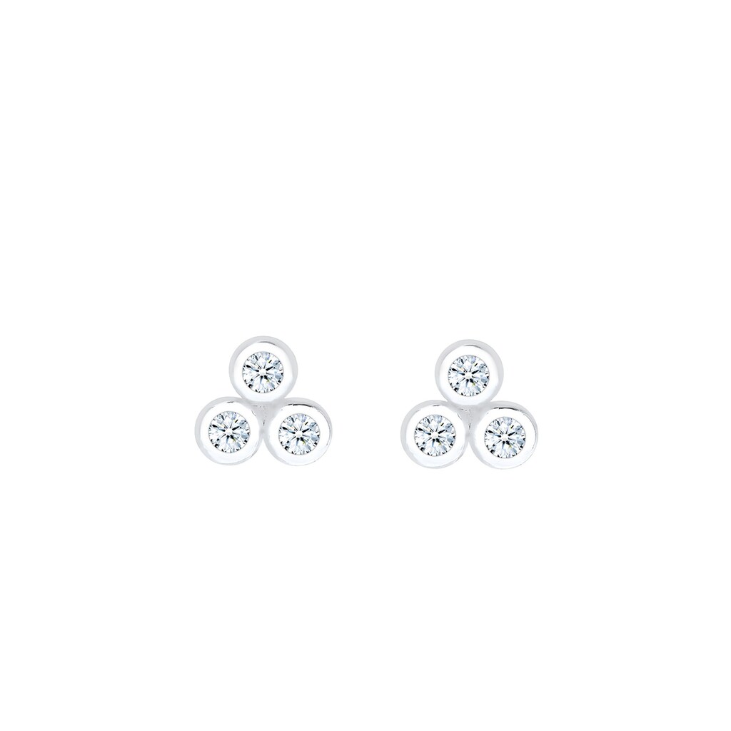 Elli DIAMONDS Paar Ohrstecker »Kreis Trio Diamant (0.09 ct.) 925 Sterling Silber«