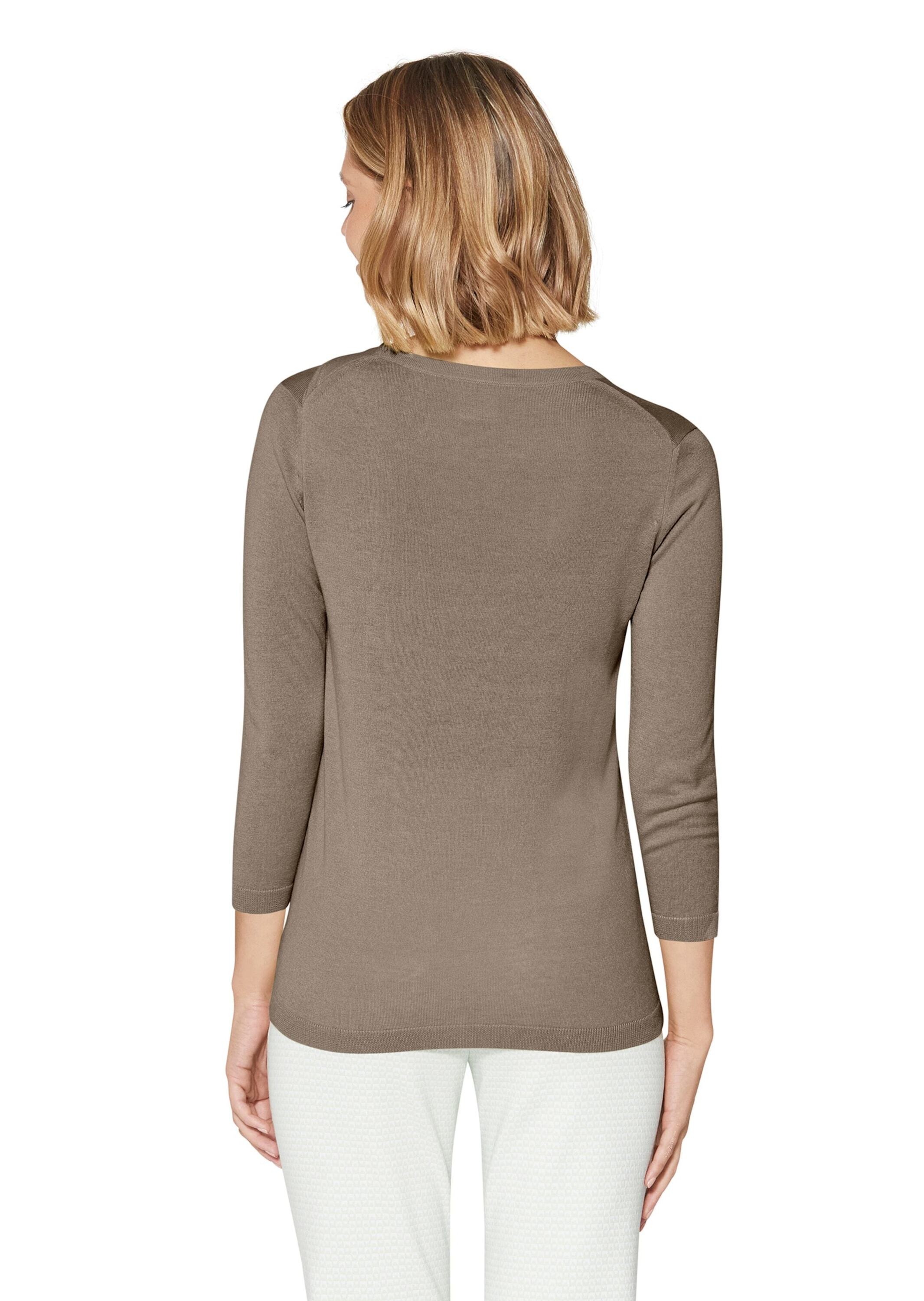 MADELEINE Longpullover »Pullover Feinstrick-Pullover mit 3/4-Ärmeln und Cut-out«
