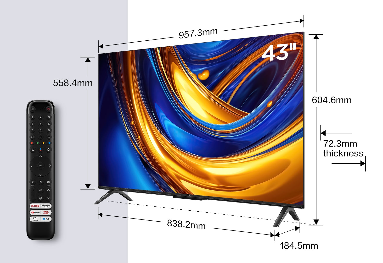 TCL LED-Fernseher, 108 cm/43 Zoll, 4K Ultra HD, Google TV-Smart-TV