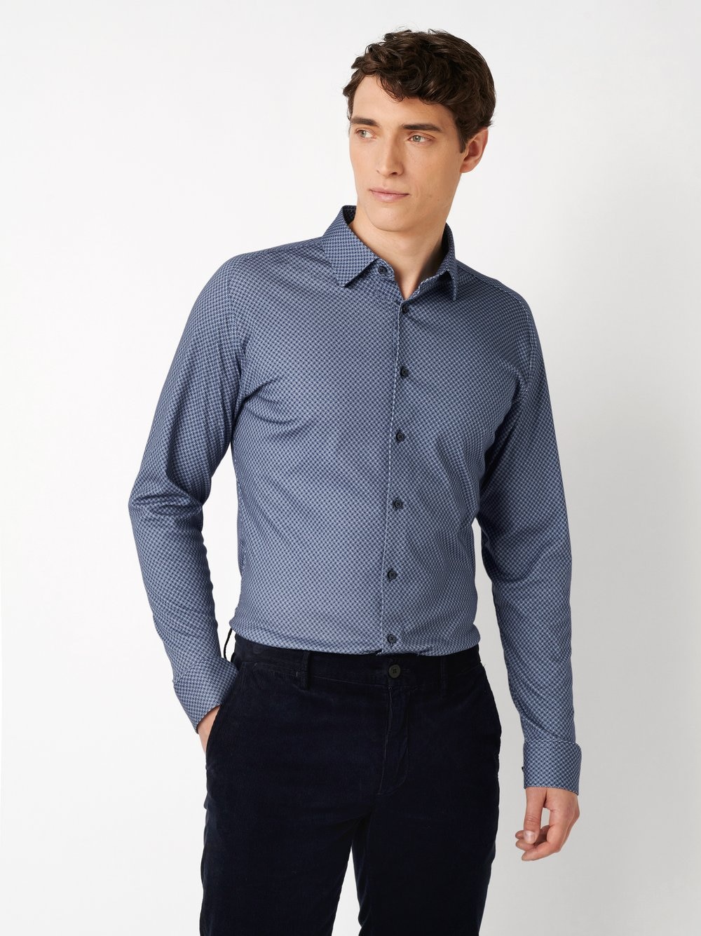 DESOTO Langarmhemd "Jersey Casual Kent" Businesshemd, Kentkragen