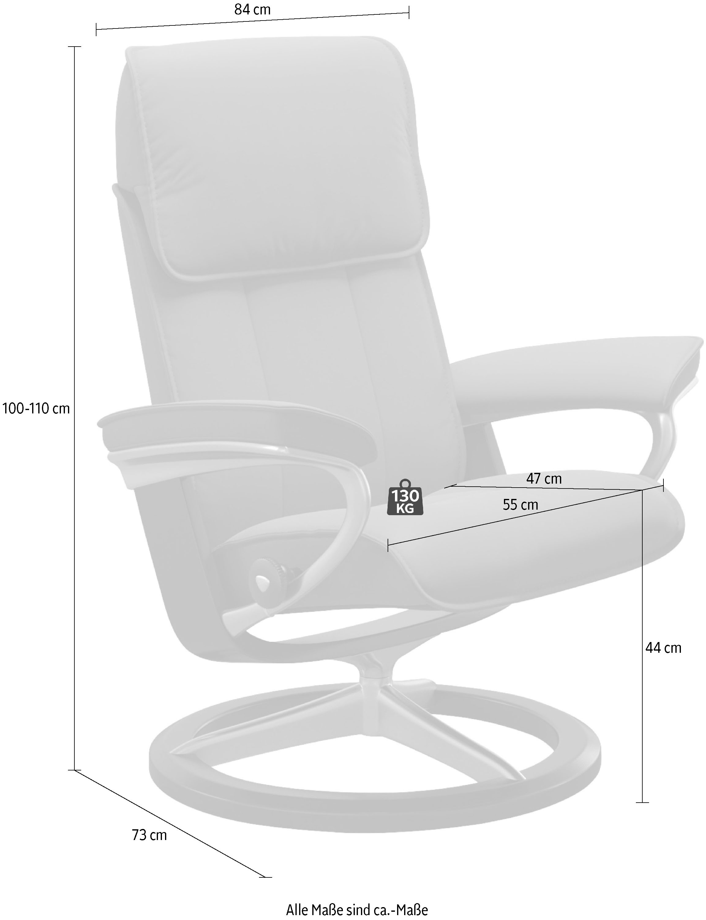 Stressless® Relaxsessel »Admiral«, mit Signature Base, Größe M & L, Gestell Schwarz