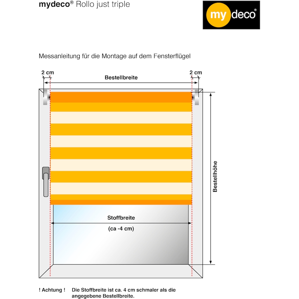 mydeco Doppelrollo »Just-Triple«, Lichtschutz, ohne Bohren, freihängend