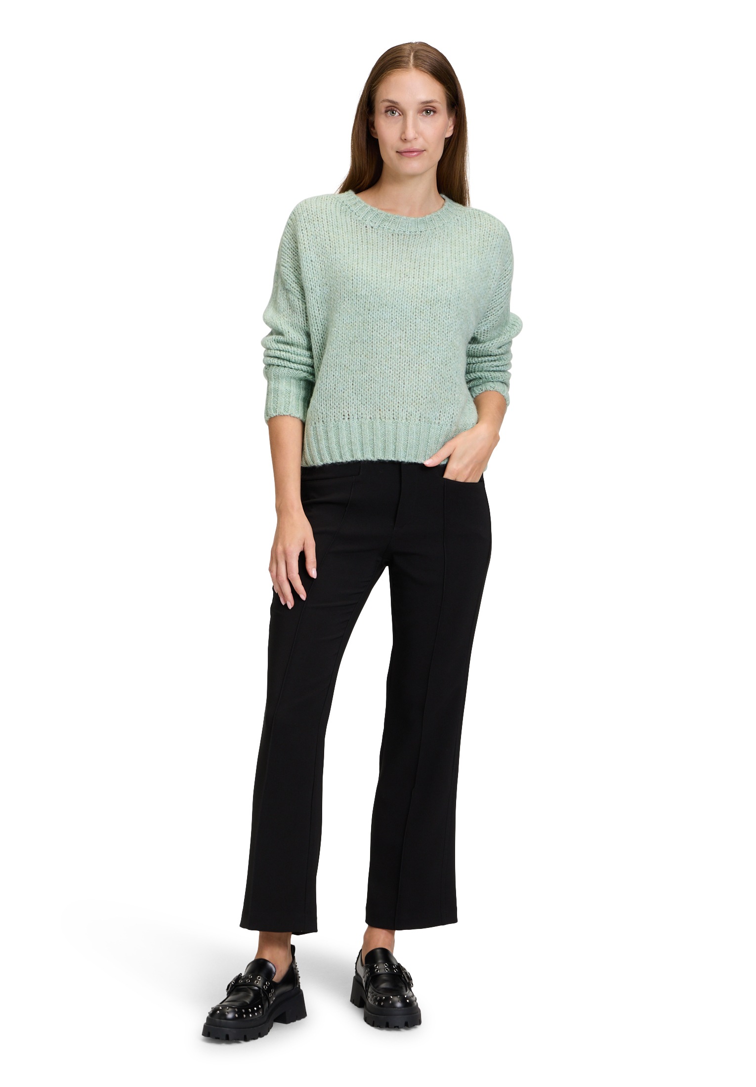Cartoon Strickpullover »Cartoon Basic-Pullover mit Rundhalsausschnitt«, (1 tlg.), Rippbündchen