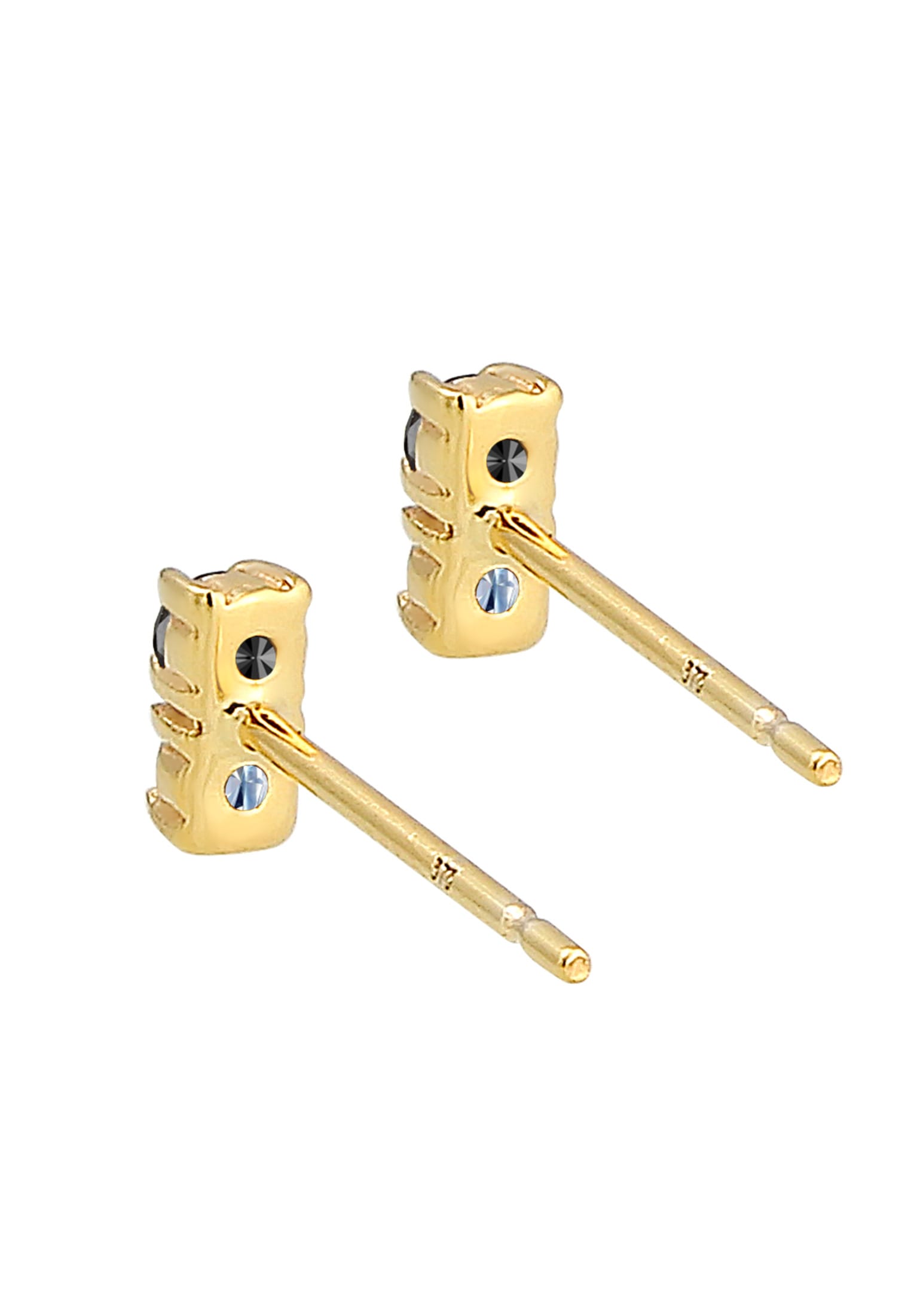 Elli DIAMONDS Paar Ohrstecker »Ohrstecker Bi-Color Schwarz Weiß Diamant (0.12 ct.) 375 Gold«