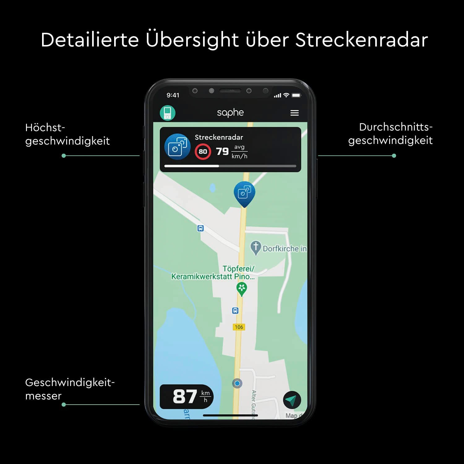 Saphe Verkehrsalarm »Saphe Drive Mini«, integriertes Display, Verbindung  mit Smartphone via Bluetooth online bestellen