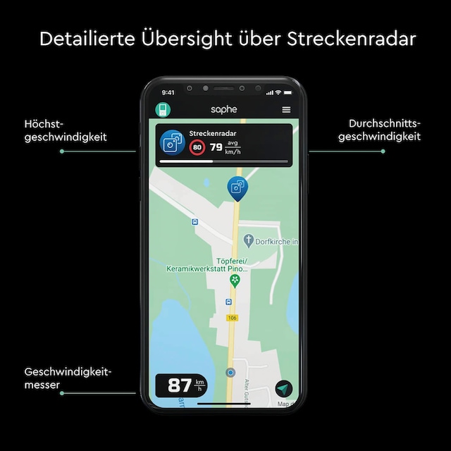 Saphe Verkehrsalarm »Saphe Drive Mini«, integriertes Display, Verbindung  mit Smartphone via Bluetooth online bestellen