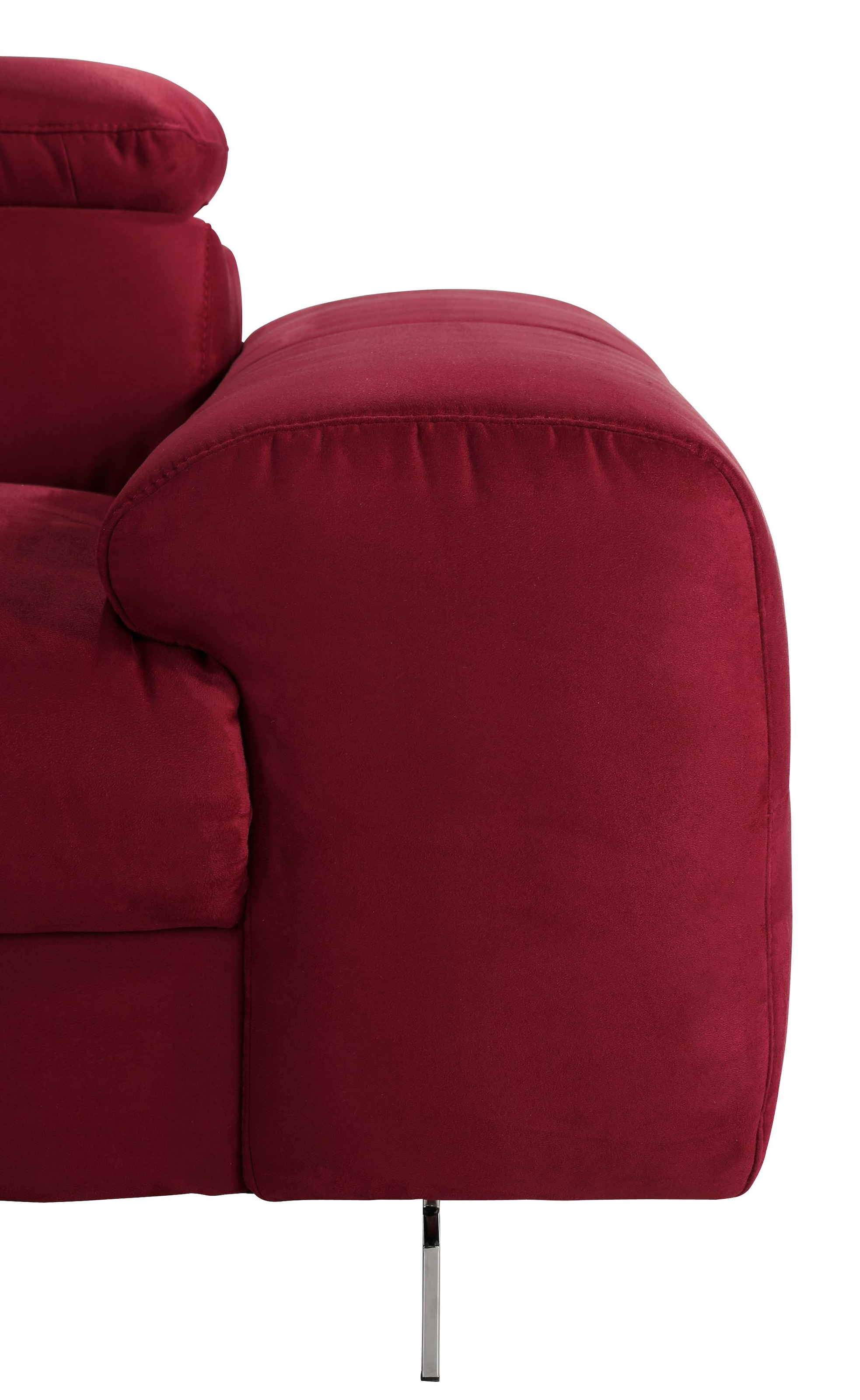 COTTA 2-Sitzer »Chef«, Big-Sofa mit Kopfteilverstellung, edle Metallkufen
