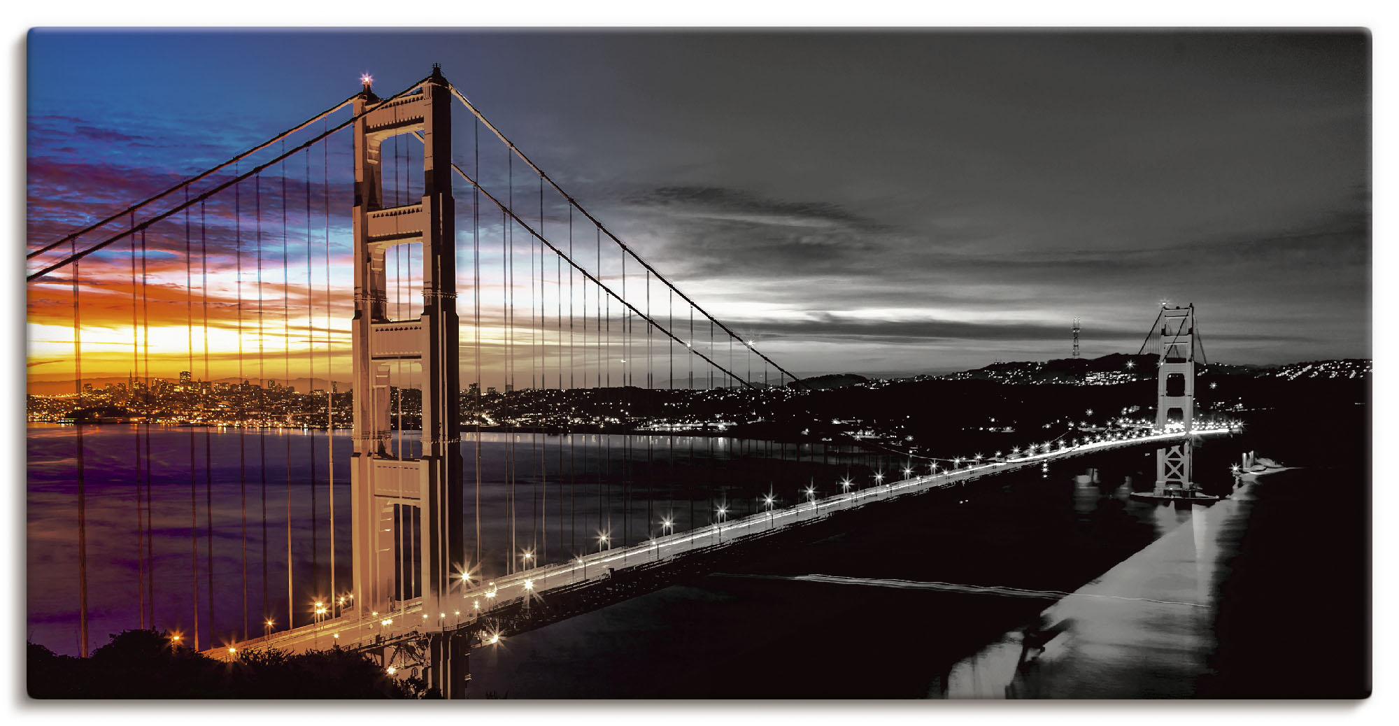Artland Leinwandbild "The Golden Gate Bridge" Brücken 1 Stk. tlg. auf Holzrahmen gespannt