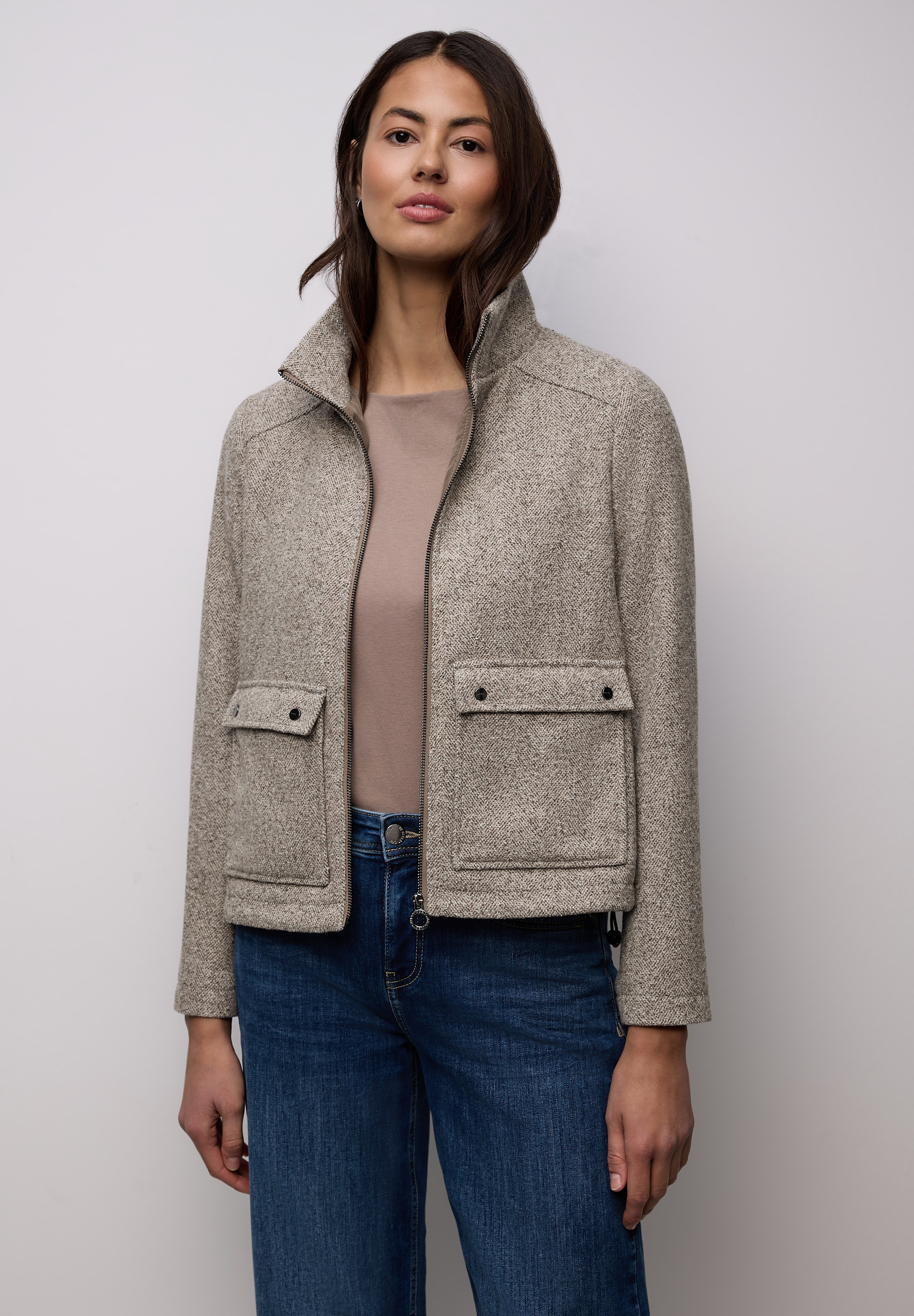 STREET ONE STUDIO Kurzjacke ohne Kapuze mit Tunnelzugsaum günstig online kaufen