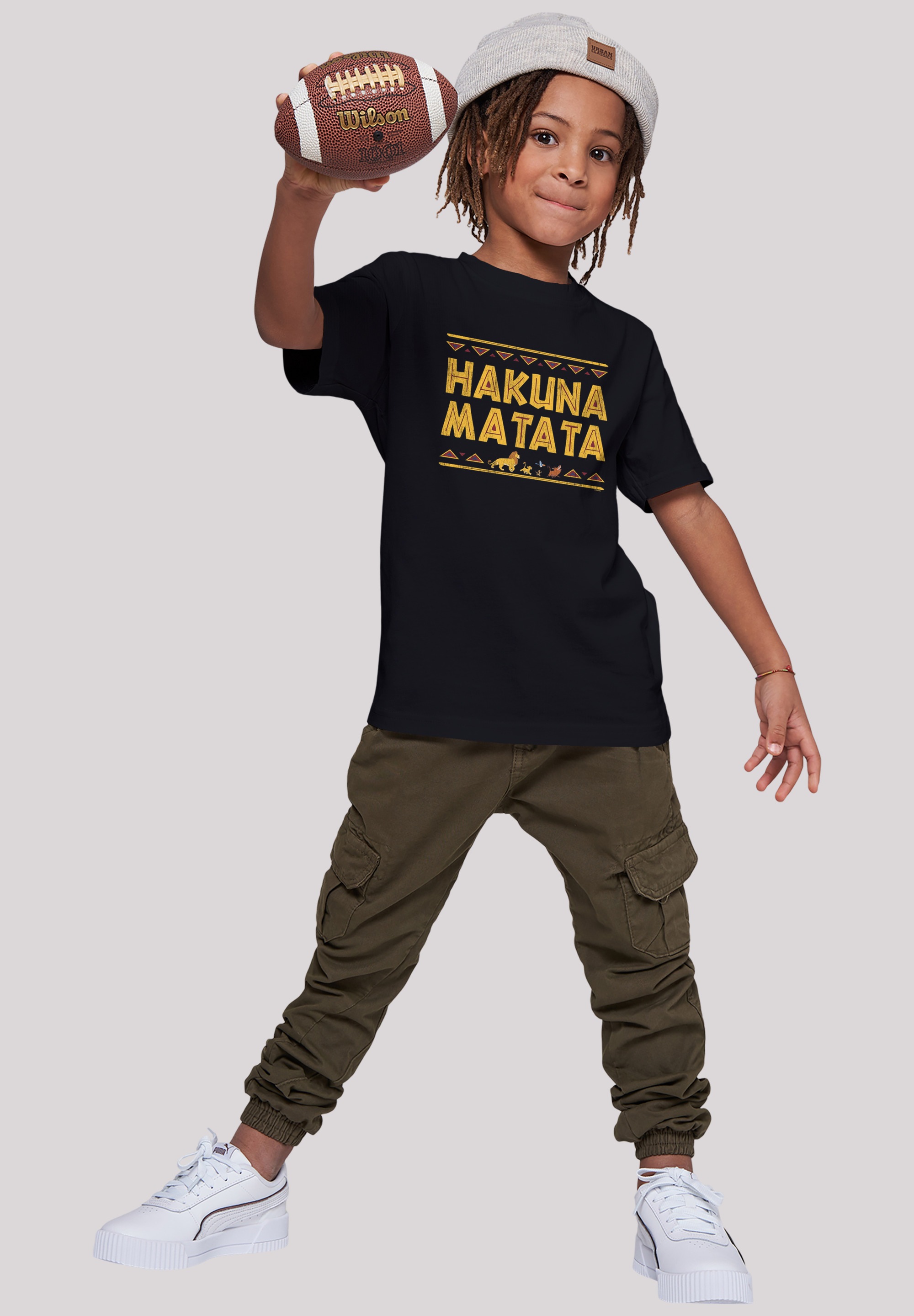 F4NT4STIC Kurzarmshirt »F4NT4STIC Kinder The Lion King Hakuna Matata with Kids Basic Tee«, (1 tlg.)