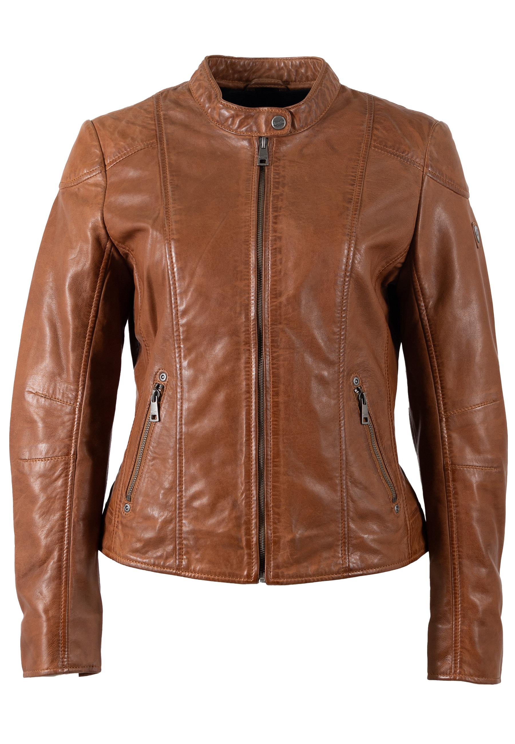 Mauritius Lederjacke »MWKeili«, mit Stehkragen & Drucker