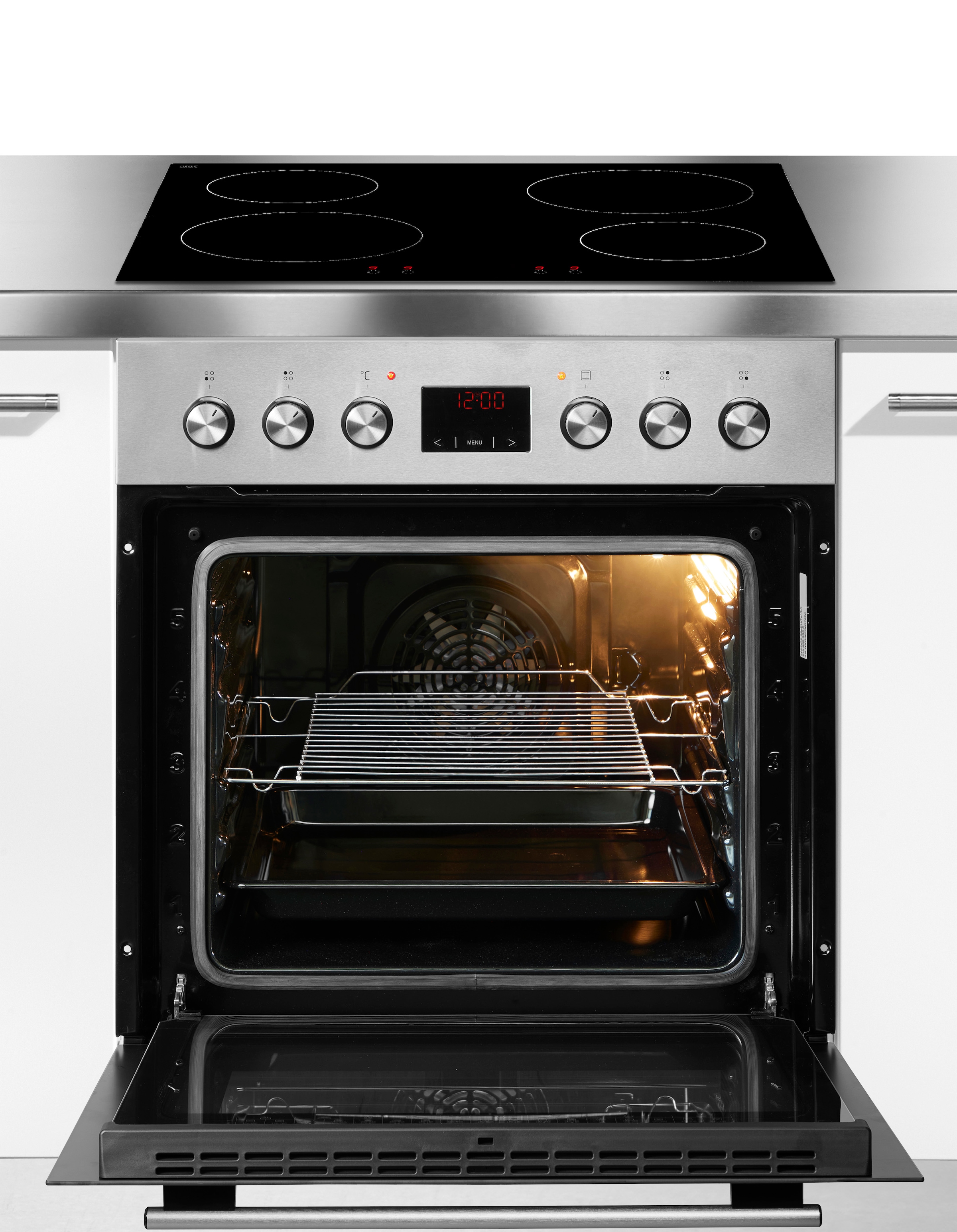 Amica Induktions Herd-Set »EHI 935 333 E« Steam Clean Backofen | Induktionskochfeld, 1 Stk. tlg. Alles im Griff: Timer, klare Sicht, schnell sauber