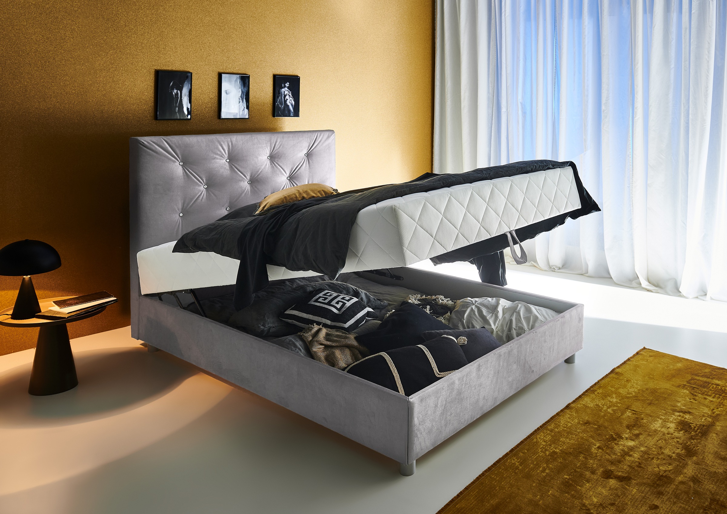 ATLANTIC home collection Boxbett "CELIA im hochwertiger Samtoptik", mit Tas günstig online kaufen
