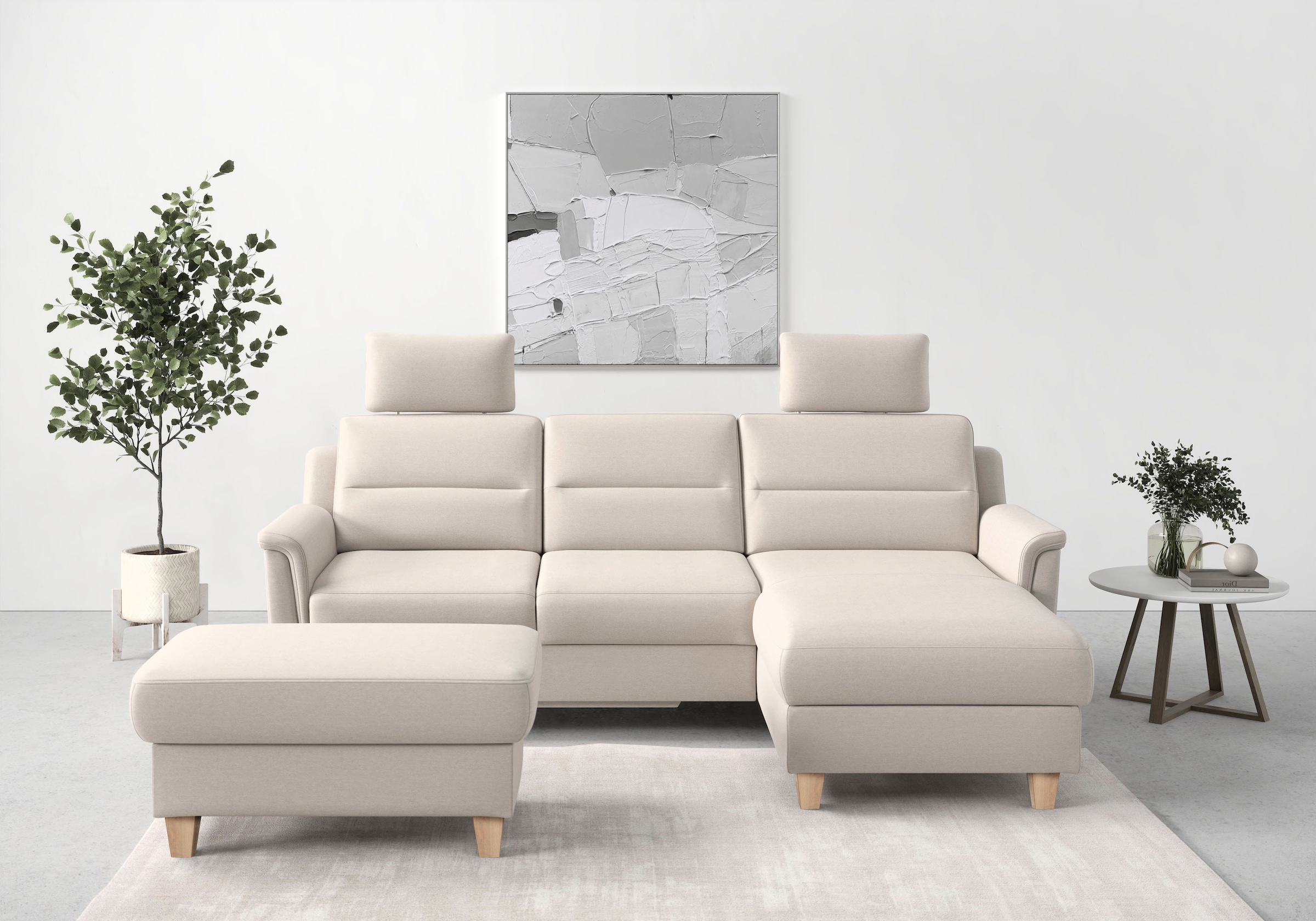 sit&more Ecksofa "Farö L-Form" inklusive Federkern, wahlweise mit Schlaffunktion und Bettkasten