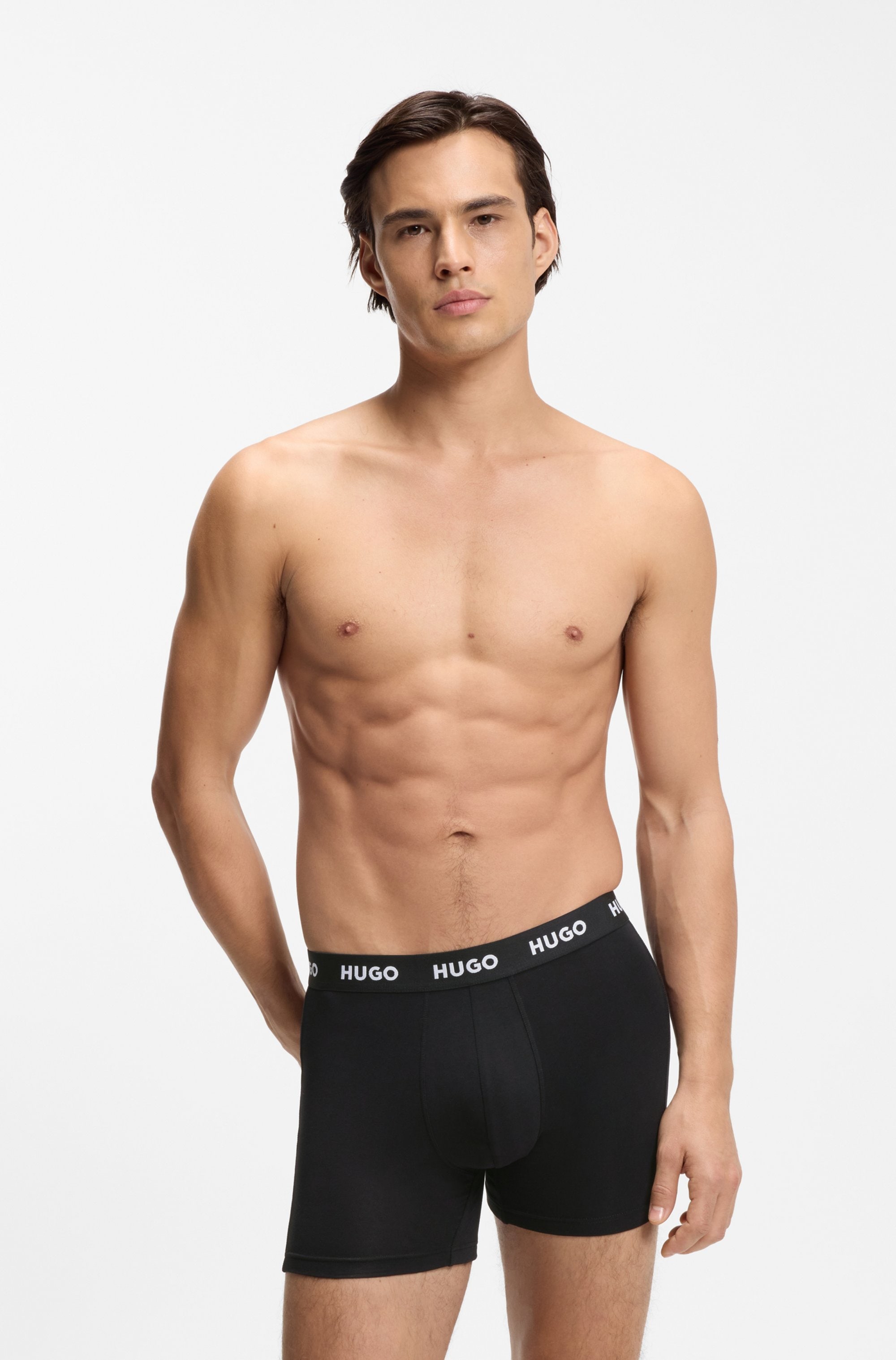 HUGO Underwear Boxer »BOXERBR TRIPLET PACK« 3 Stk. mit HUGO Logo-Elastikbund