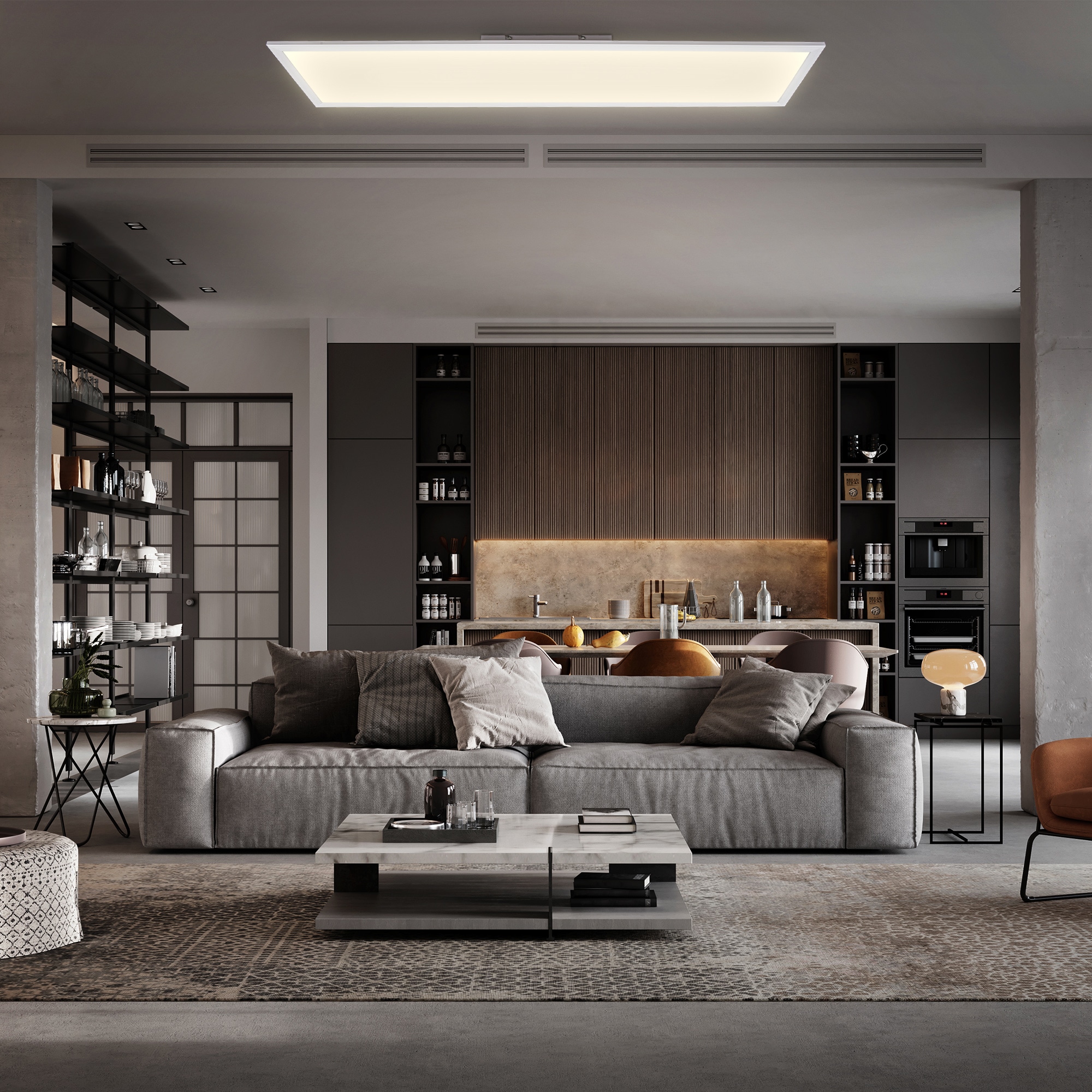 B.K.Licht LED Deckenleuchte »BKL1326 LED Deckenlampe mit Fernbedienung, Ultraflach, LED Panel«, 1 flammig, Leuchtmittel LED-Modul | LED fest integriert, 4.000K, 2.600Lm, 24W, 100x25x6,3 cm, Weiß