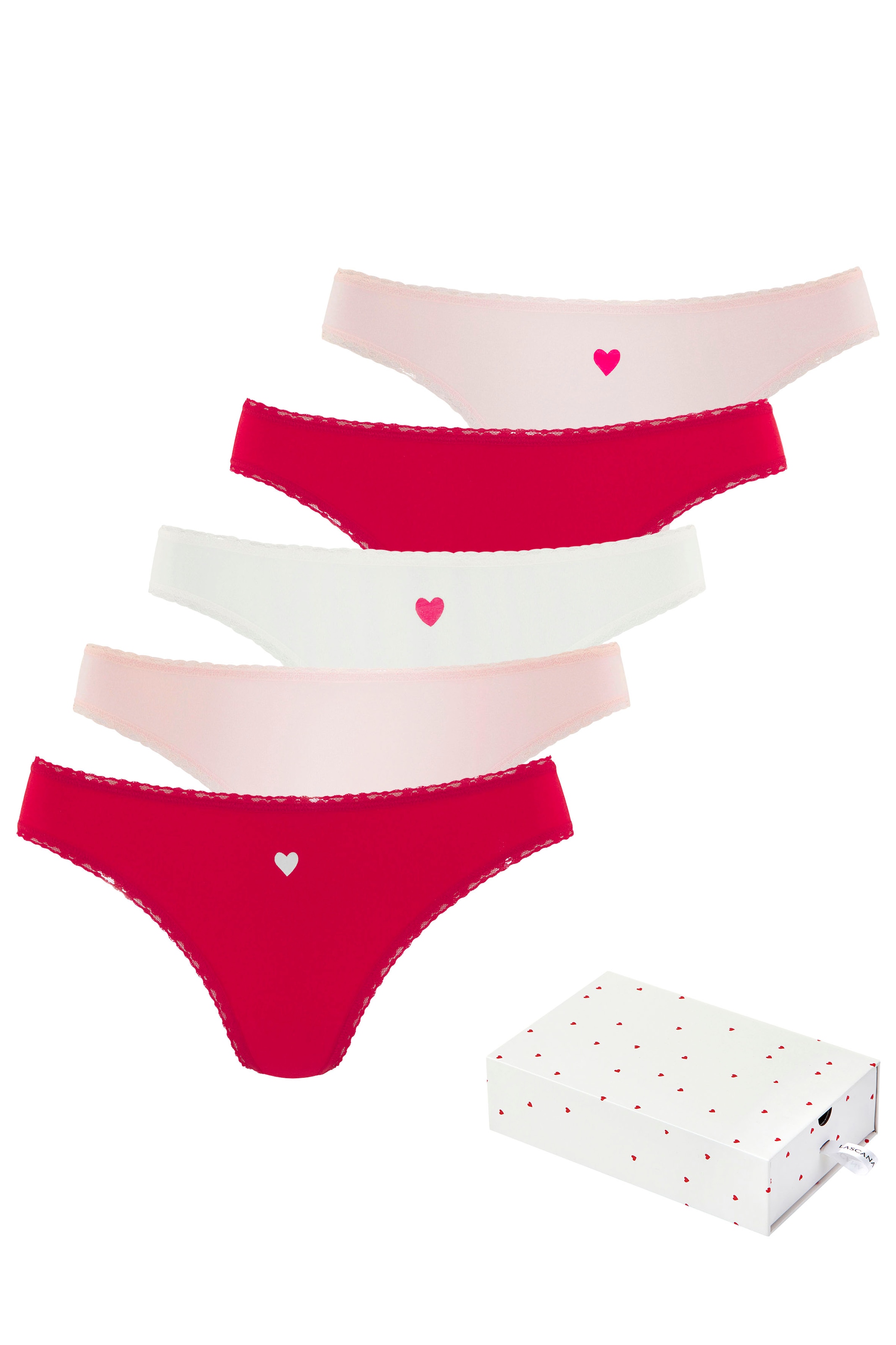 LASCANA Stringai (5er-Pack) su subtilus Herzch...