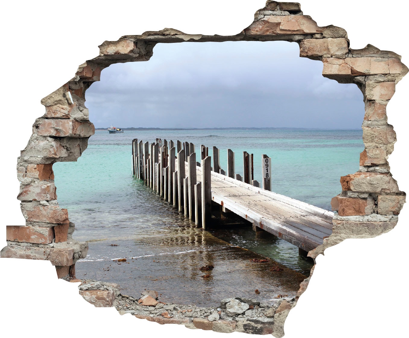 queence Wandtattoo "Steg" Wandsticker, Wandbild, selbstklebend, 3D, Wanddur günstig online kaufen