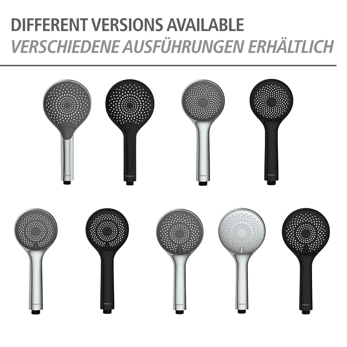 WENKO Handbrause »Watersaving«, (1 tlg.), Schwarz matt, Ø 12 cm