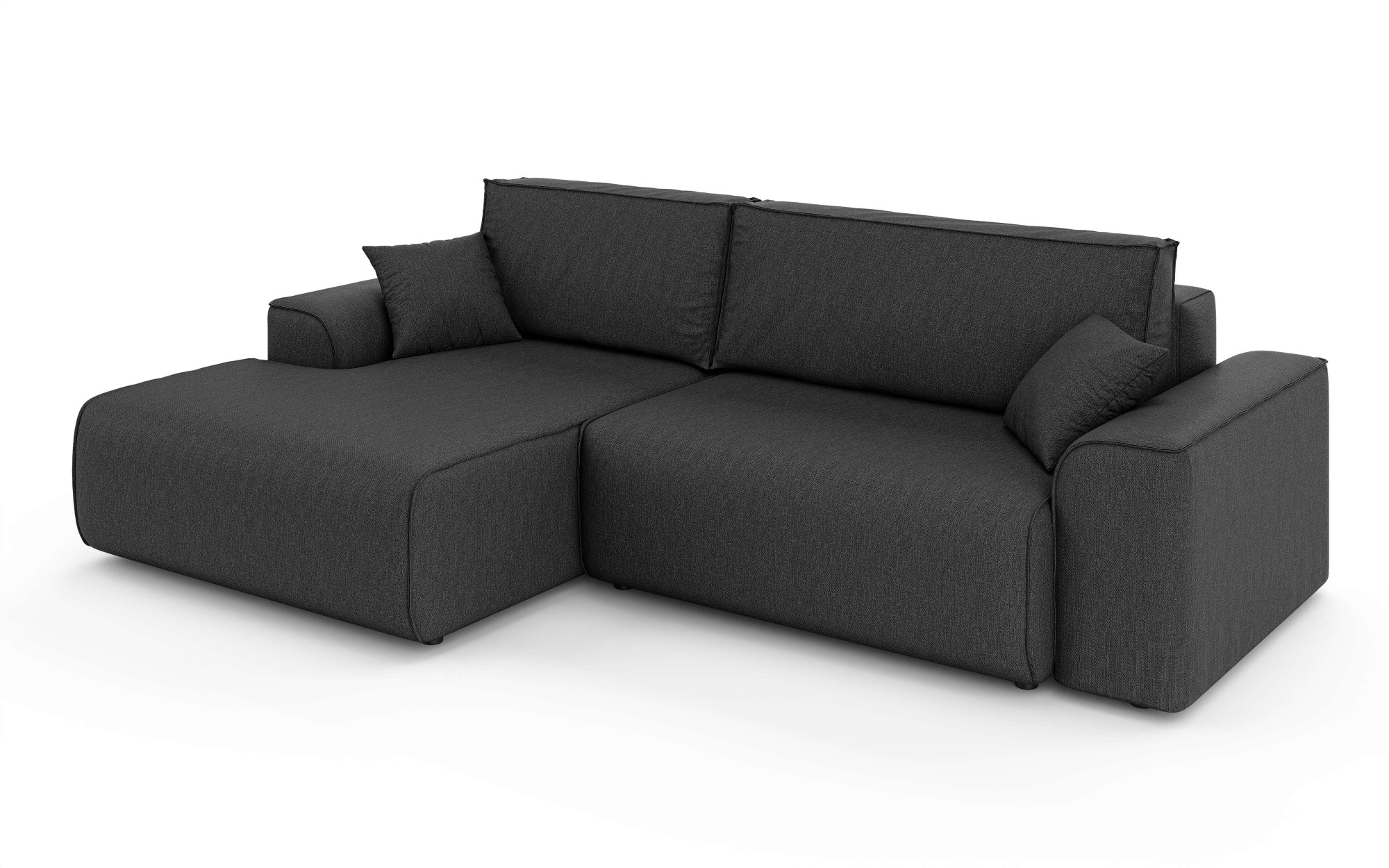 Home affaire Ecksofa »Santenay mit Bettfunktion und Bettkasten, Maße: B/T/H 266/164/90 cm«, L-Form mit Wellenfederung, Schlaffläche: 140x213 cm, auch in Cord