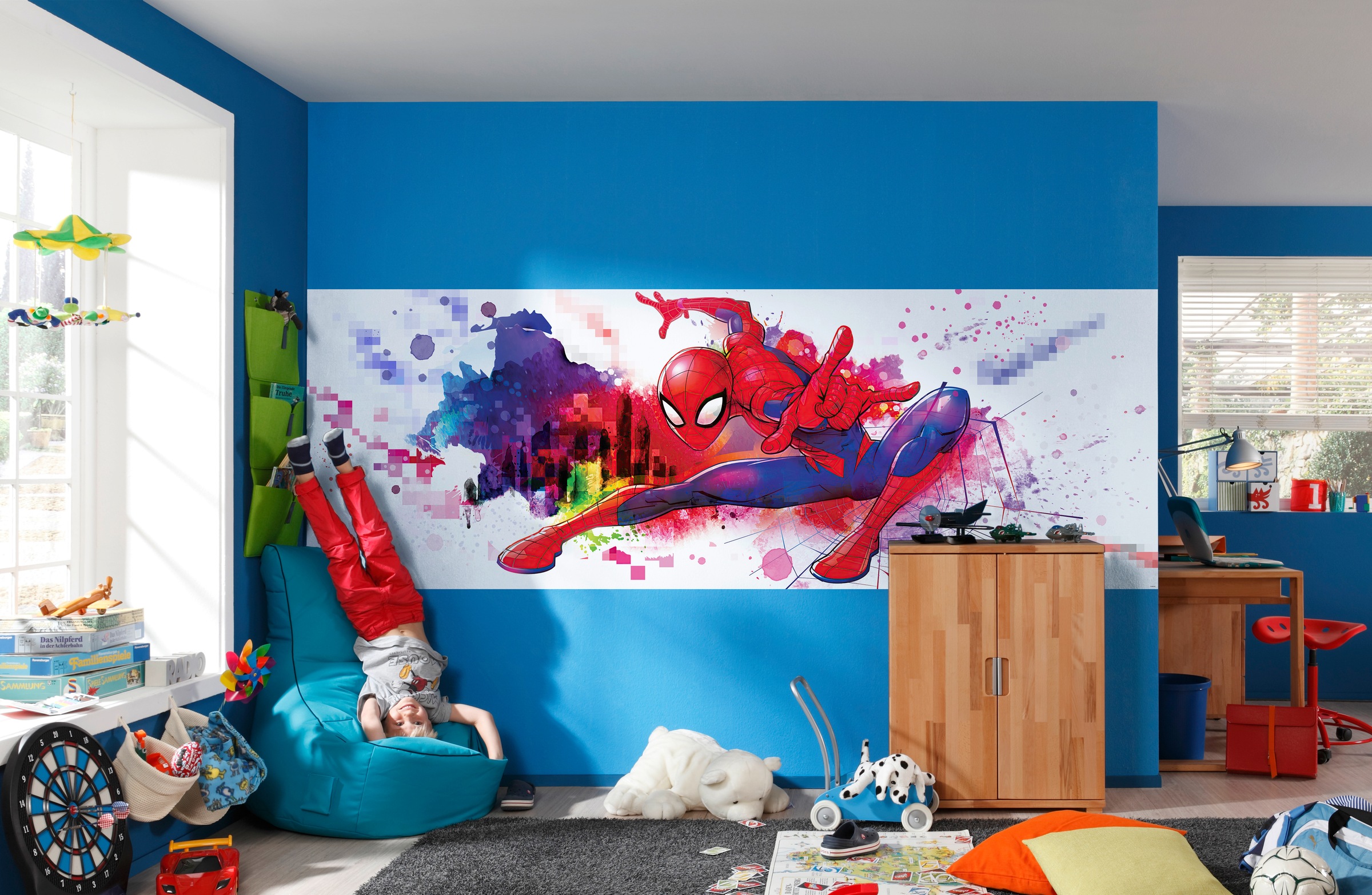 Komar Fototapete »Spider-Man Graffiti Art«, 368x127 cm (Breite x Höhe), inklusive Kleister