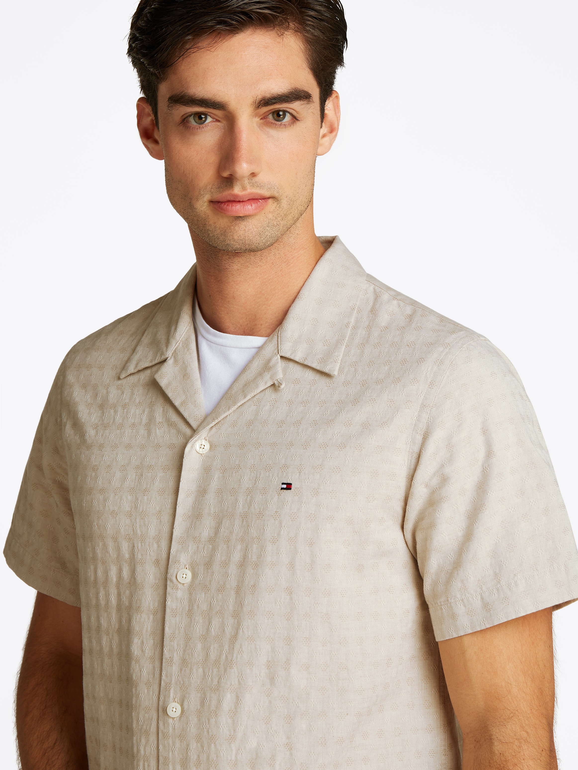 Tommy Hilfiger Kurzarmhemd "COTTON LINEN DOBBY SS Regular Fit SHIRT" günstig online kaufen