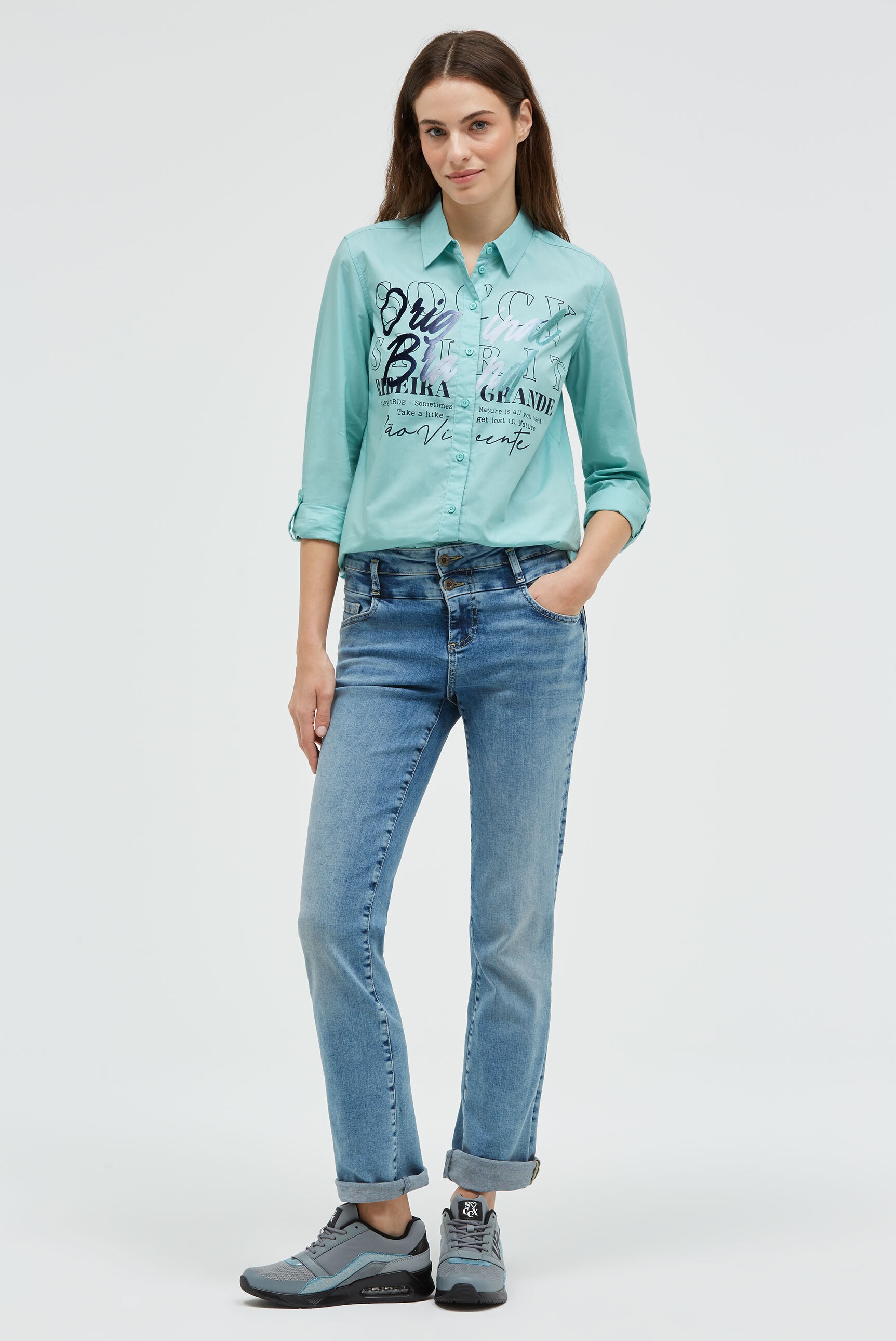 Thumbnail - SOCCX Langarmbluse im Turn-Up-Look