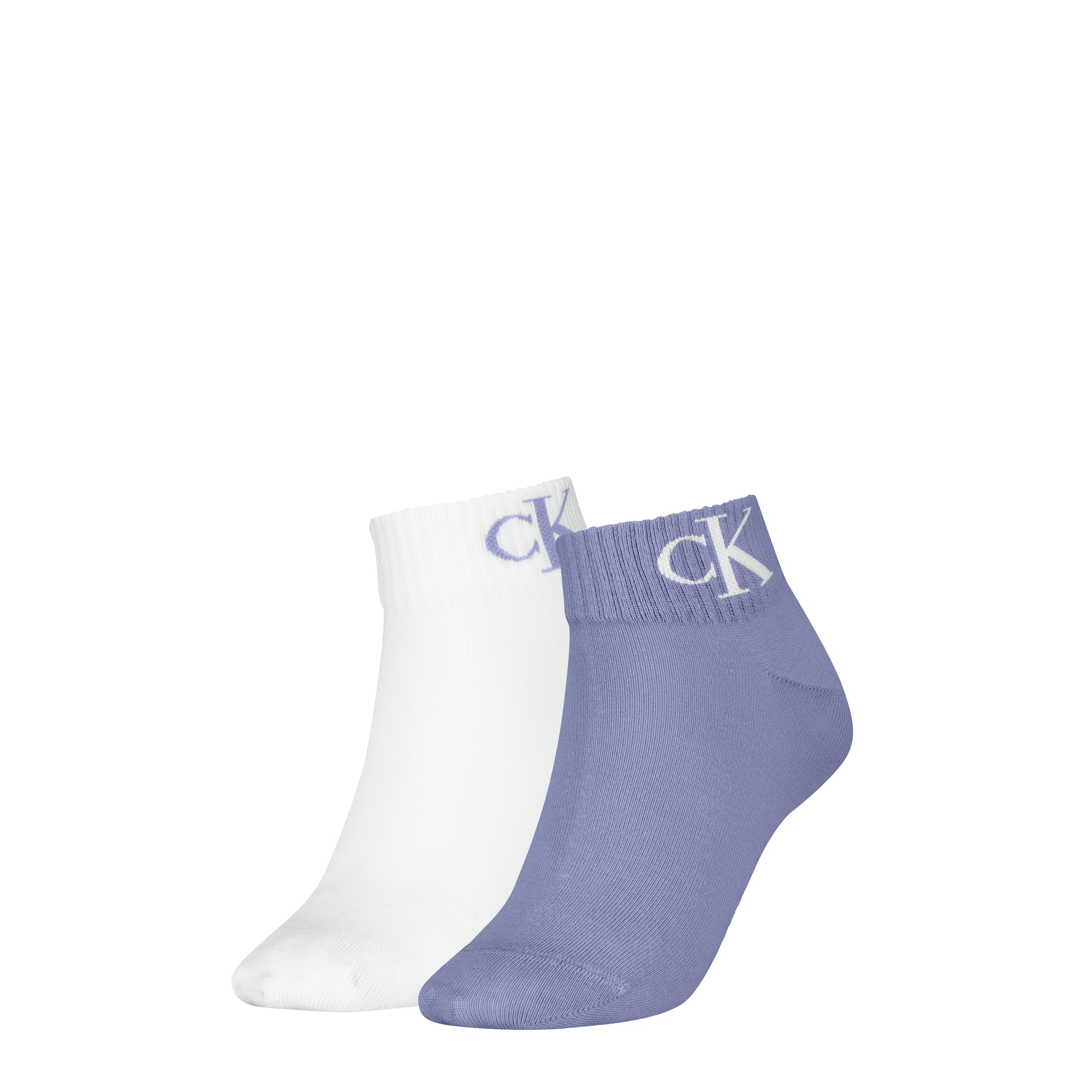 Calvin Klein Jeans Socken "CKJ WOMEN QUARTER 2P MONOGRAM", (2 Paar), mit Logostickerei