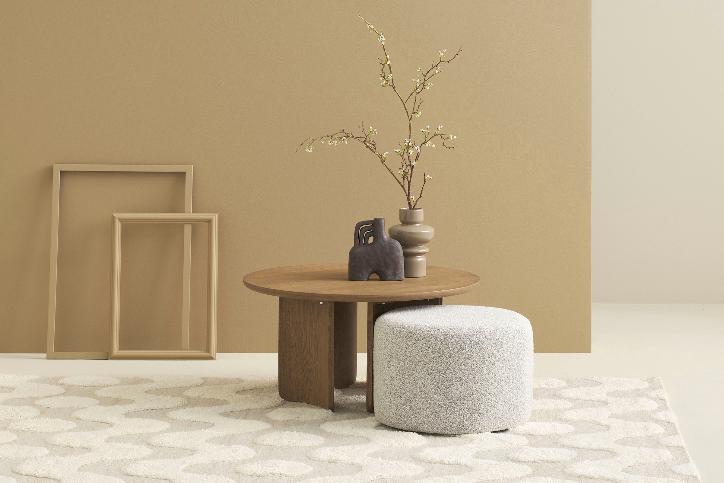 SCHÖNER WOHNEN-Kollektion Polsterhocker »ALVIK« 1 Stk. tlg. Bezug Bouclé, ideal als Ergänzung zu MOLDE und TROMS