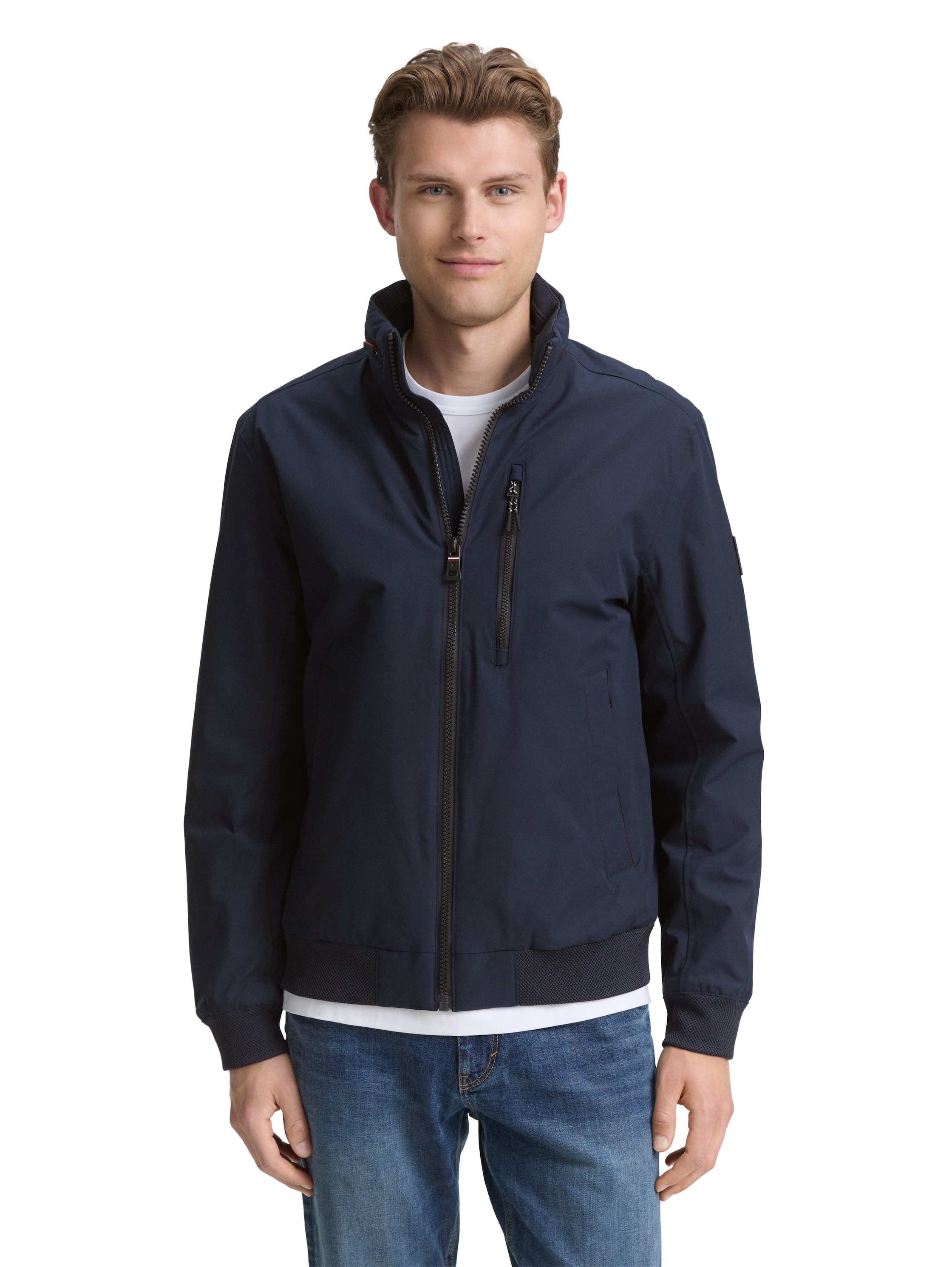 TOM TAILOR Outdoorjacke, ohne Kapuze, mit Logo Stickerei günstig online kaufen