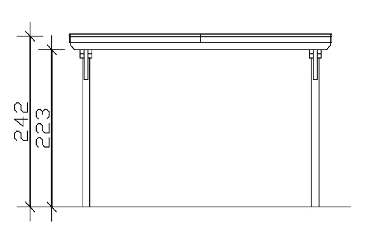 Skanholz Einzelcarport »Emsland«, Leimholz-Nordisches Fichtenholz, 341 cm, weiß