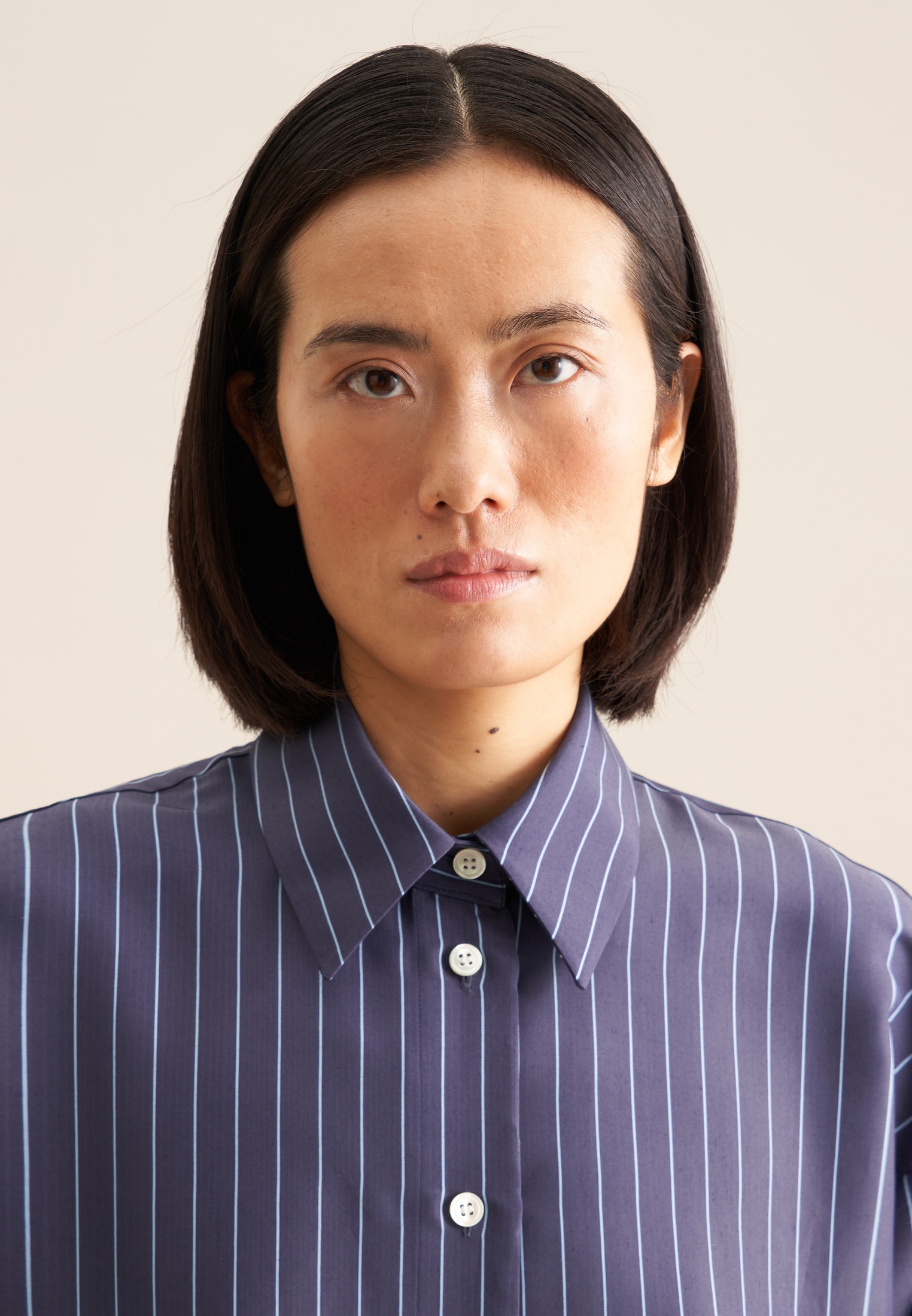 Thumbnail - seidensticker Sommerkleid "Schwarze Rose" 1/1 Kragen Streifen