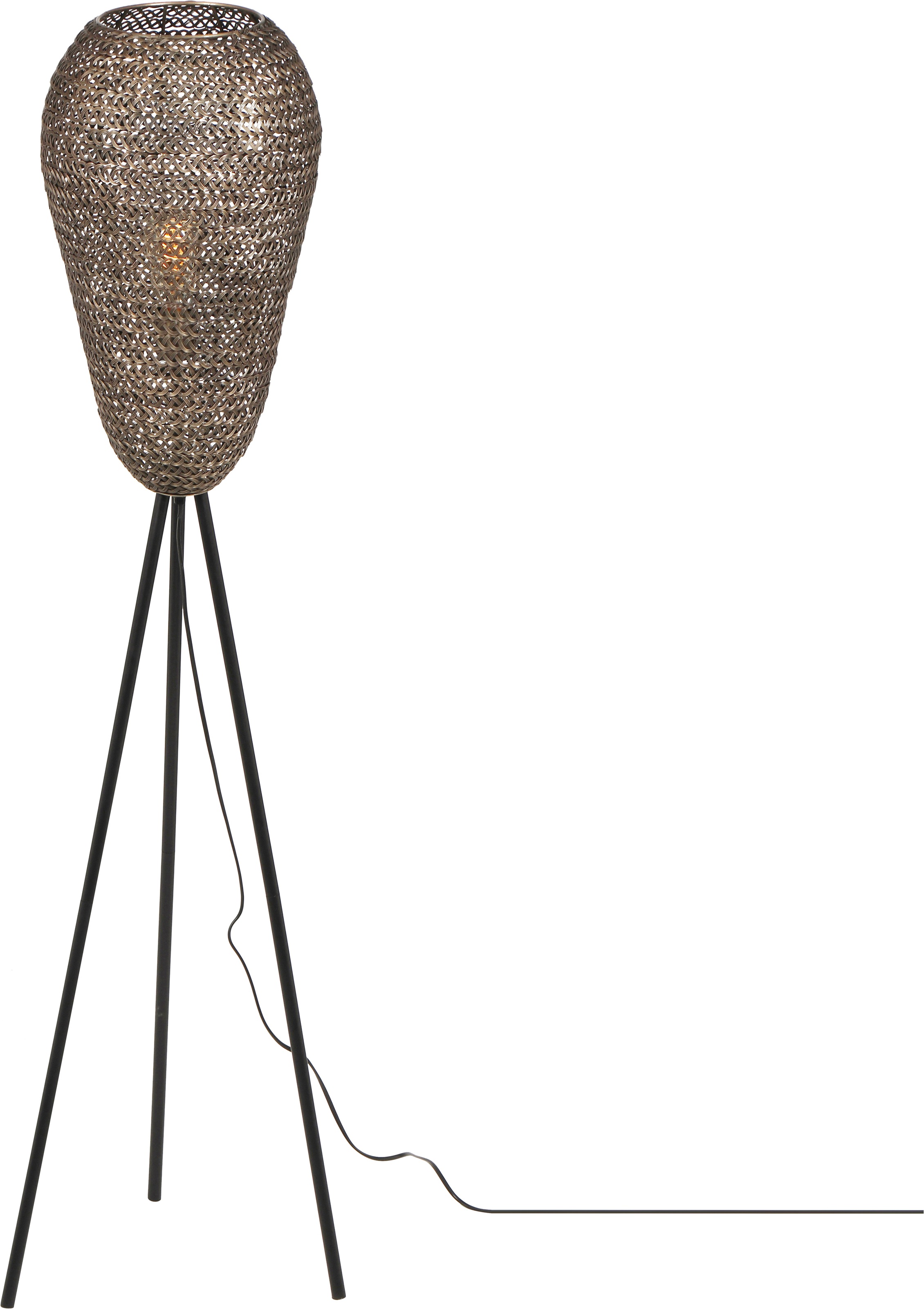 TRIO Leuchten Stehlampe »ZIVA, Vintage Stehleuchte Wohnzimmer Ø 43cm Höhe 140cm« E27 1 Stk. warmweiß - kaltweiß Lampenschirm aus Draht-Geflecht, exkl 1x E27 max 10W