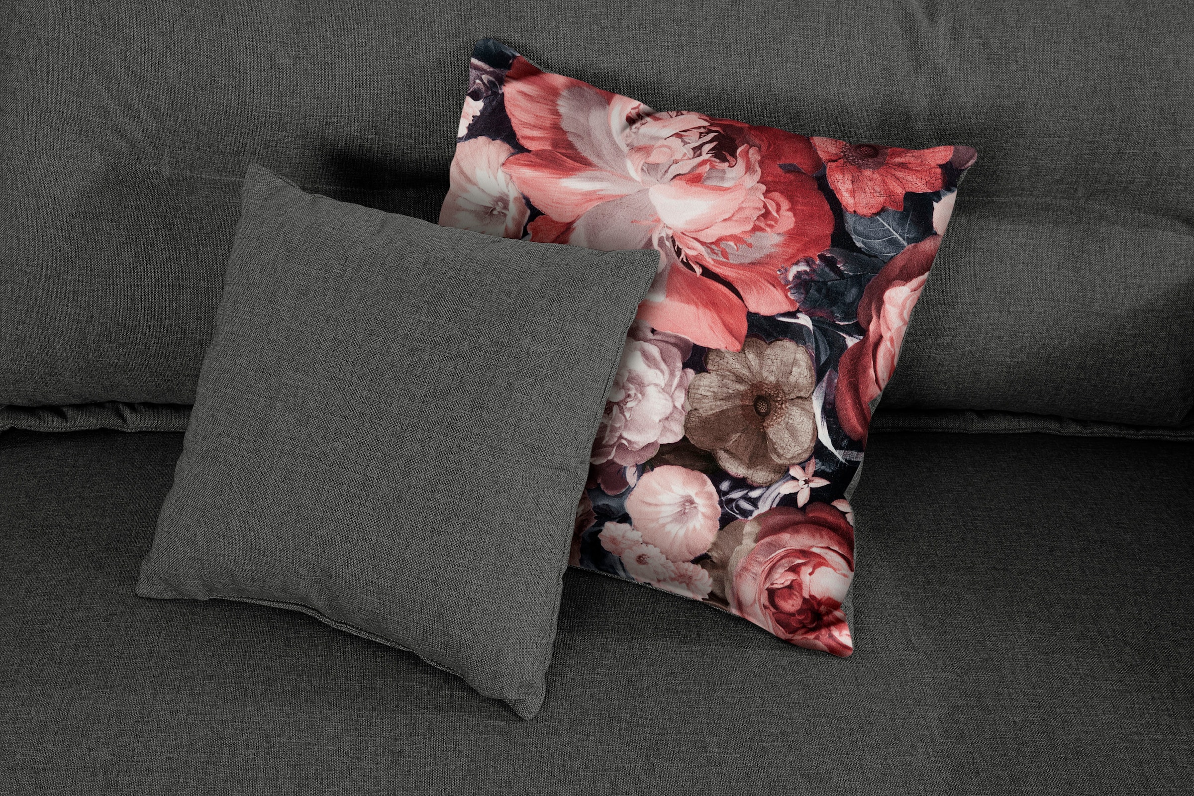 Home affaire Ecksofa »Lazio modern und bequem, schmale Armlehnen, tolle Detailverarbeitung« zwei verschiedene Fußfarben wählbar