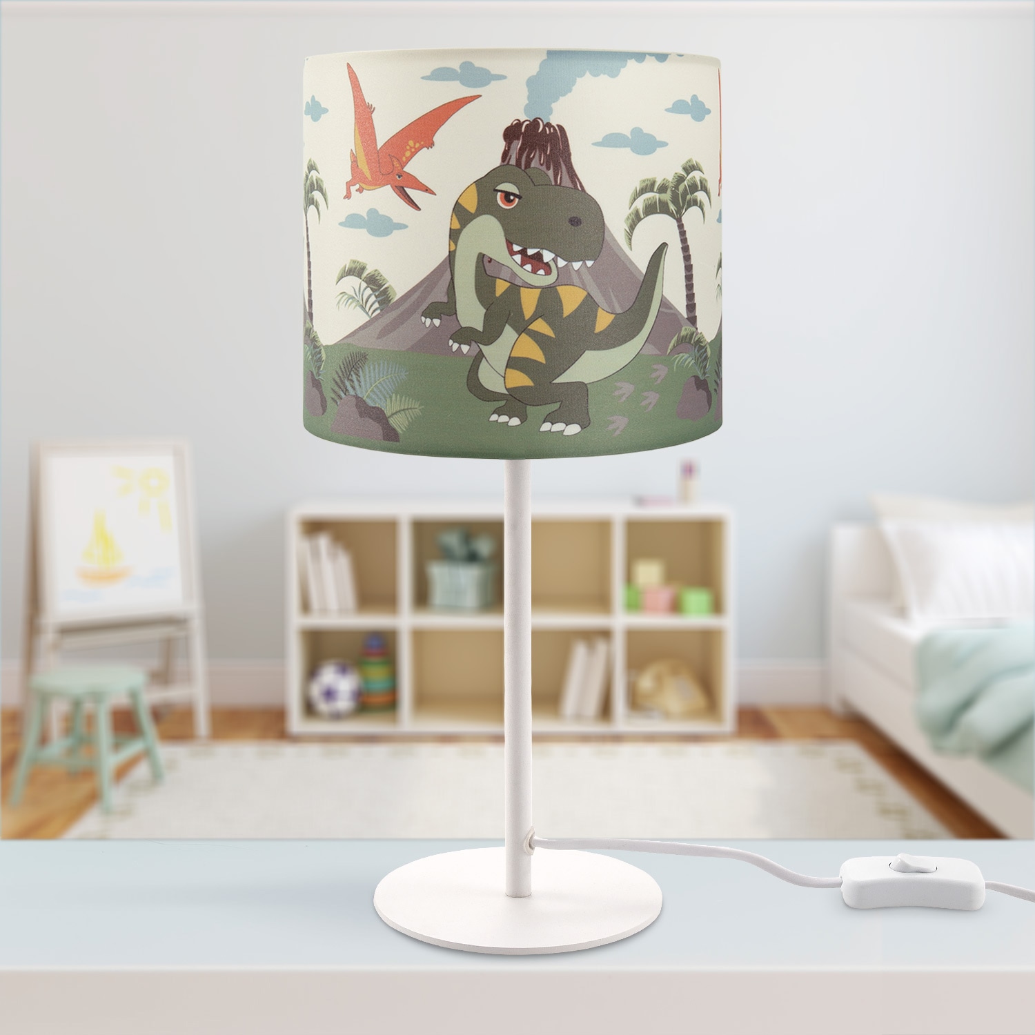 Paco Home Lampe Tischleuchte Sale 636«, 1 Dinosaurier, »Diamond im BAUR Kinderzimmer, | E14 Tischleuchte LED flammig-flammig, Kinderlampe