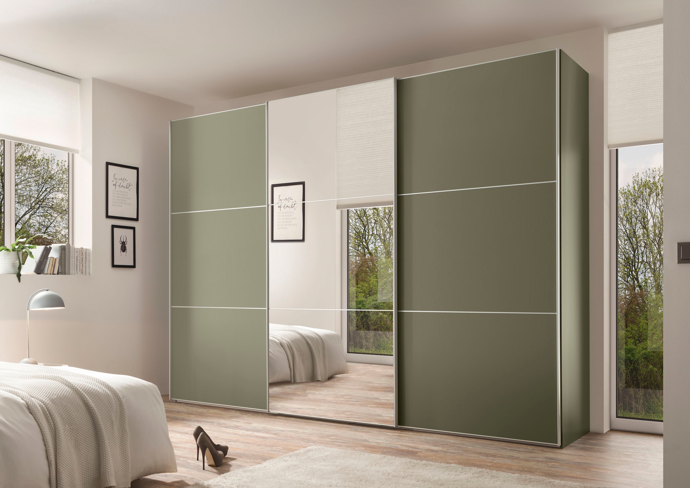 STAUD Schwebetürenschrank "Includo, Made in Germany" Mit Spiegeltüre und vier verschiedenen Ausstattungsvarianten