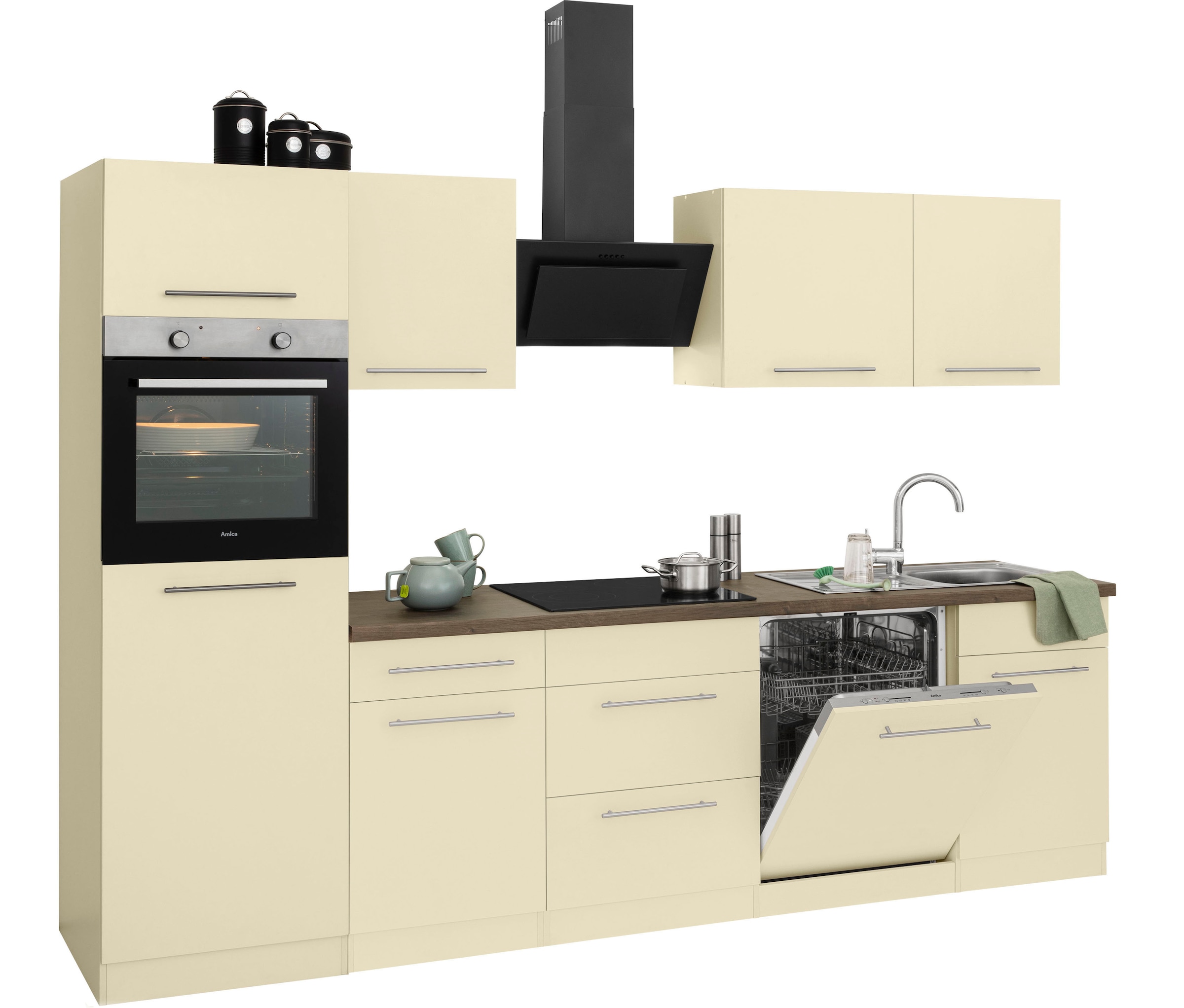 wiho Küchen Küchenzeile »Unna« mit E-Geräten, Breite 280 cm