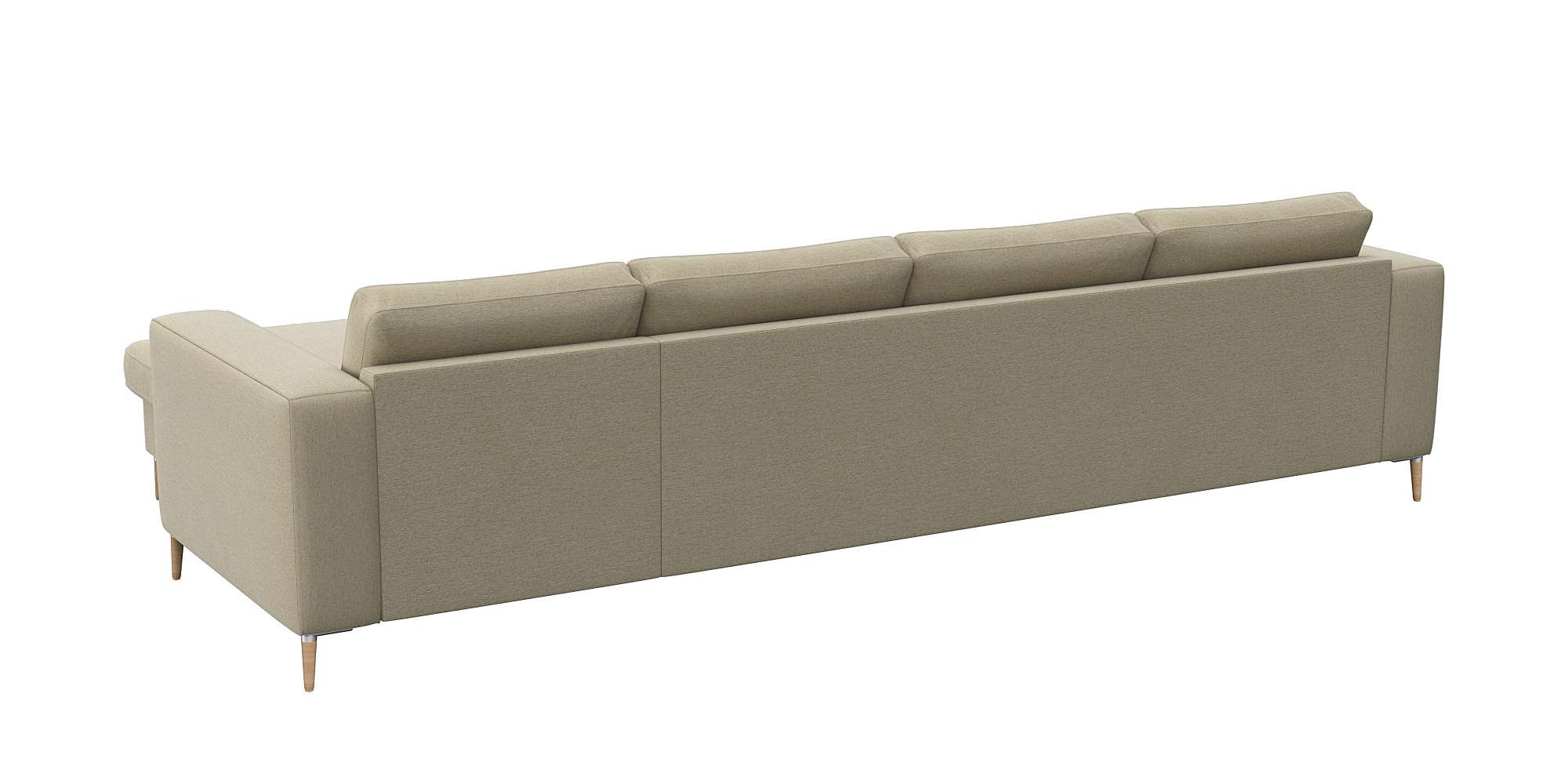 FLEXLUX Ecksofa »Fiore, super Sitzkomfort durch Kaltschaum im Sitz, L-Form«, breite Armlehnen, Füße Alu+ Eiche