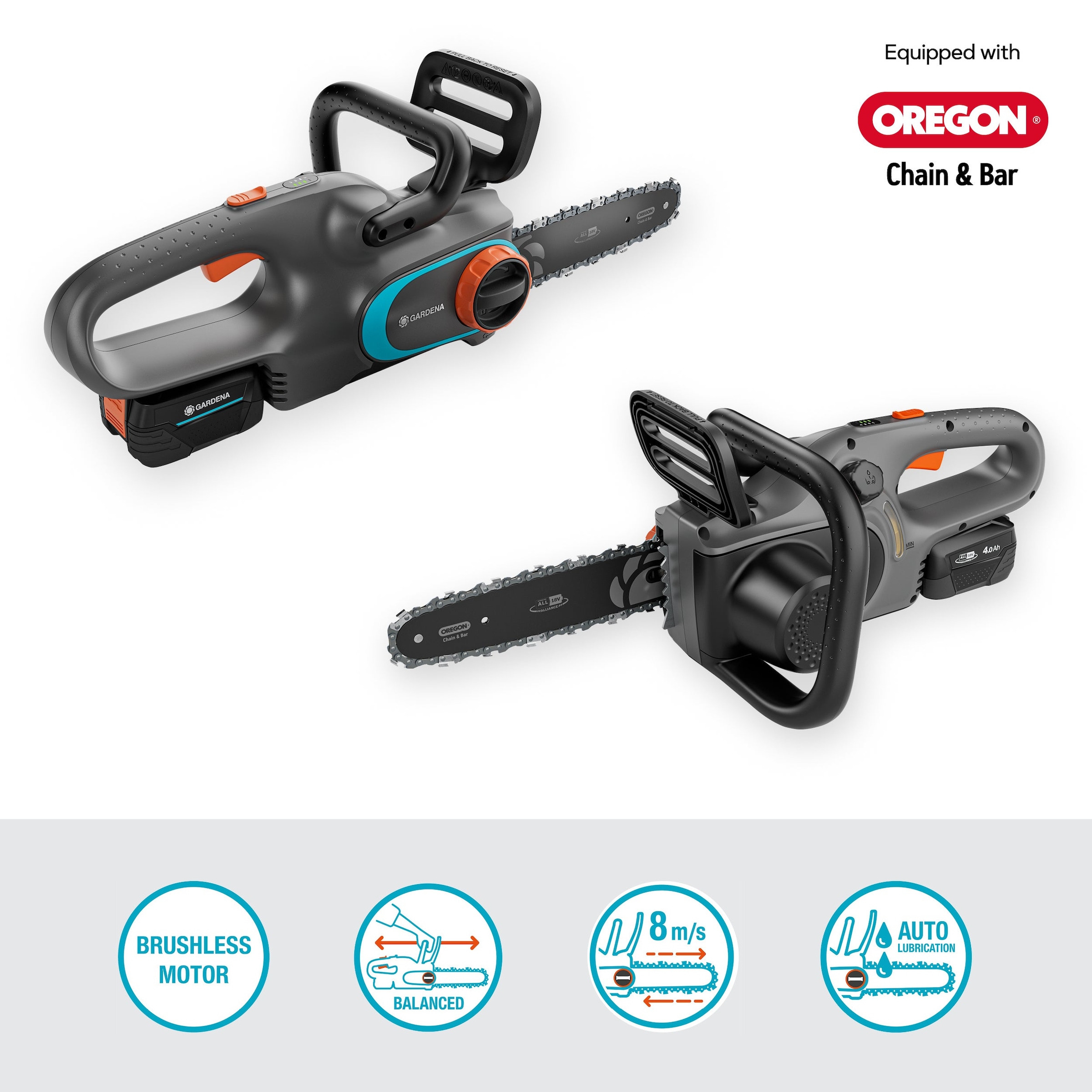 GARDENA Akku-Kettensäge »PowerSaw 250/18V P4A Ready-To-Use Set« inkl. Akku und Ladegerät,  Zum Schneiden von Ästen im Garten