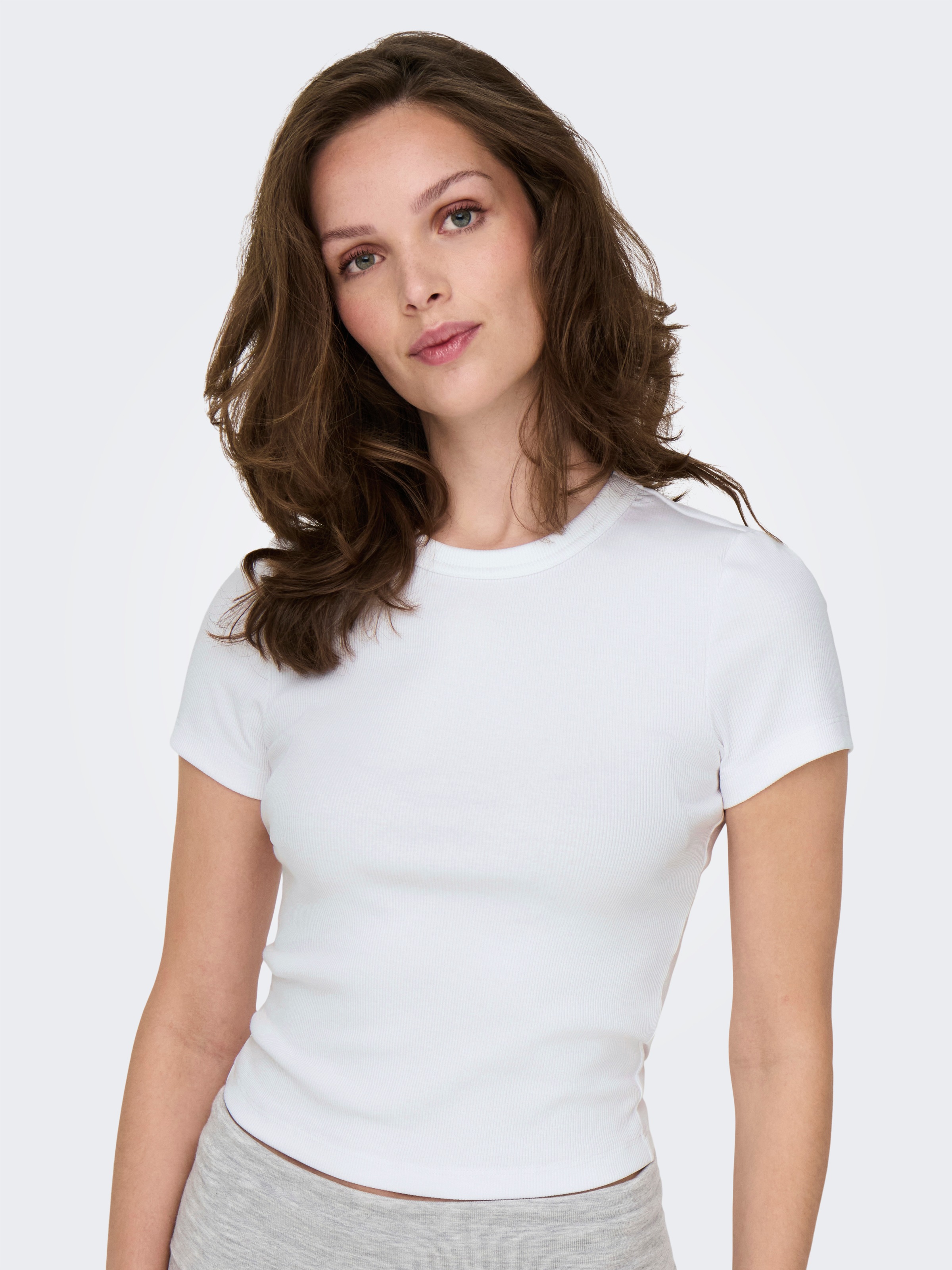 ONLY Kurzarmshirt "ONLVAL – Basic-Shirt mit Stretchkomfort für jeden Tag", günstig online kaufen