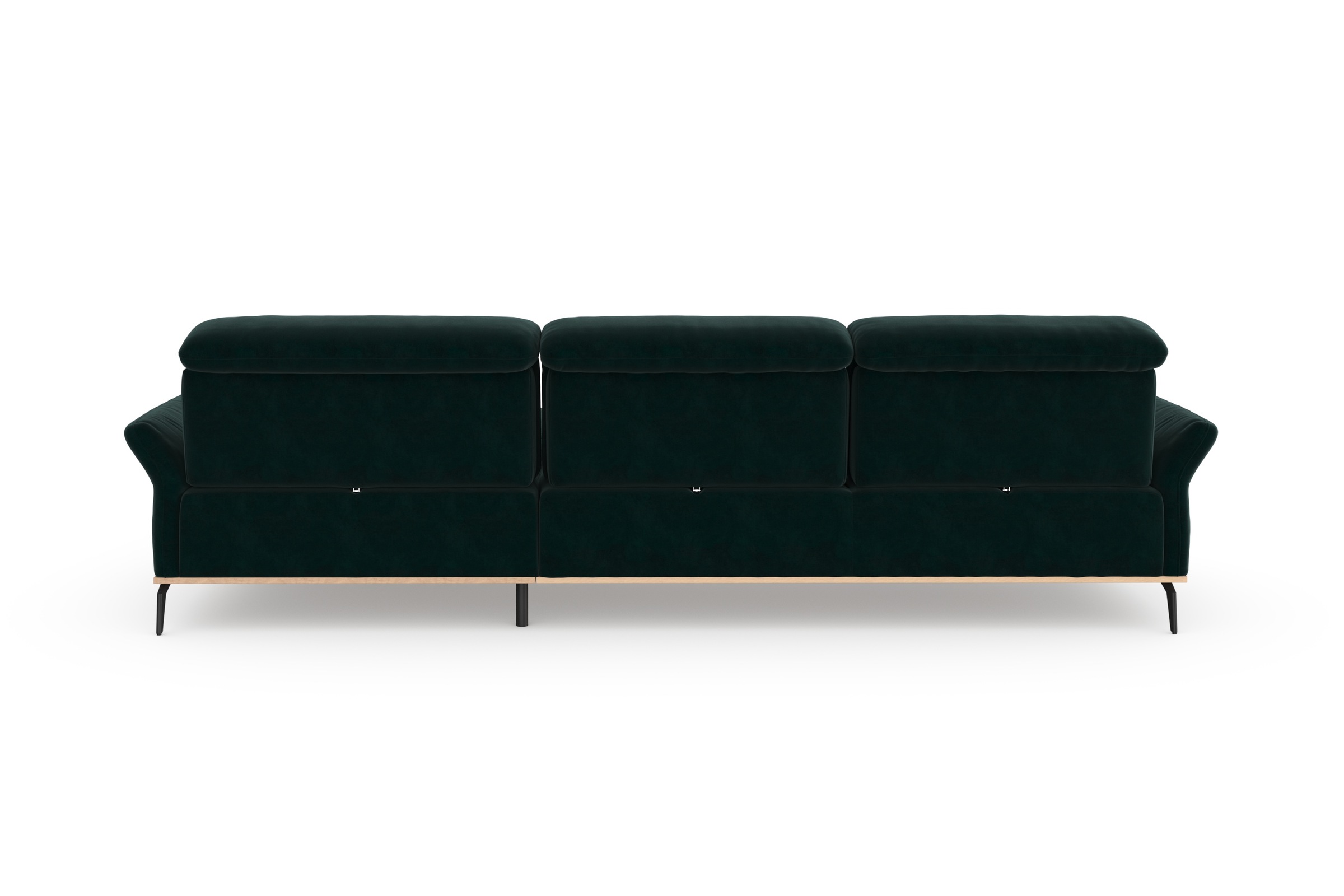 Places of Style Ecksofa »Fjord L-Form«, massiv, wahlweise mit Armlehnfunktion, Kopf- Sitztiefenverstellung
