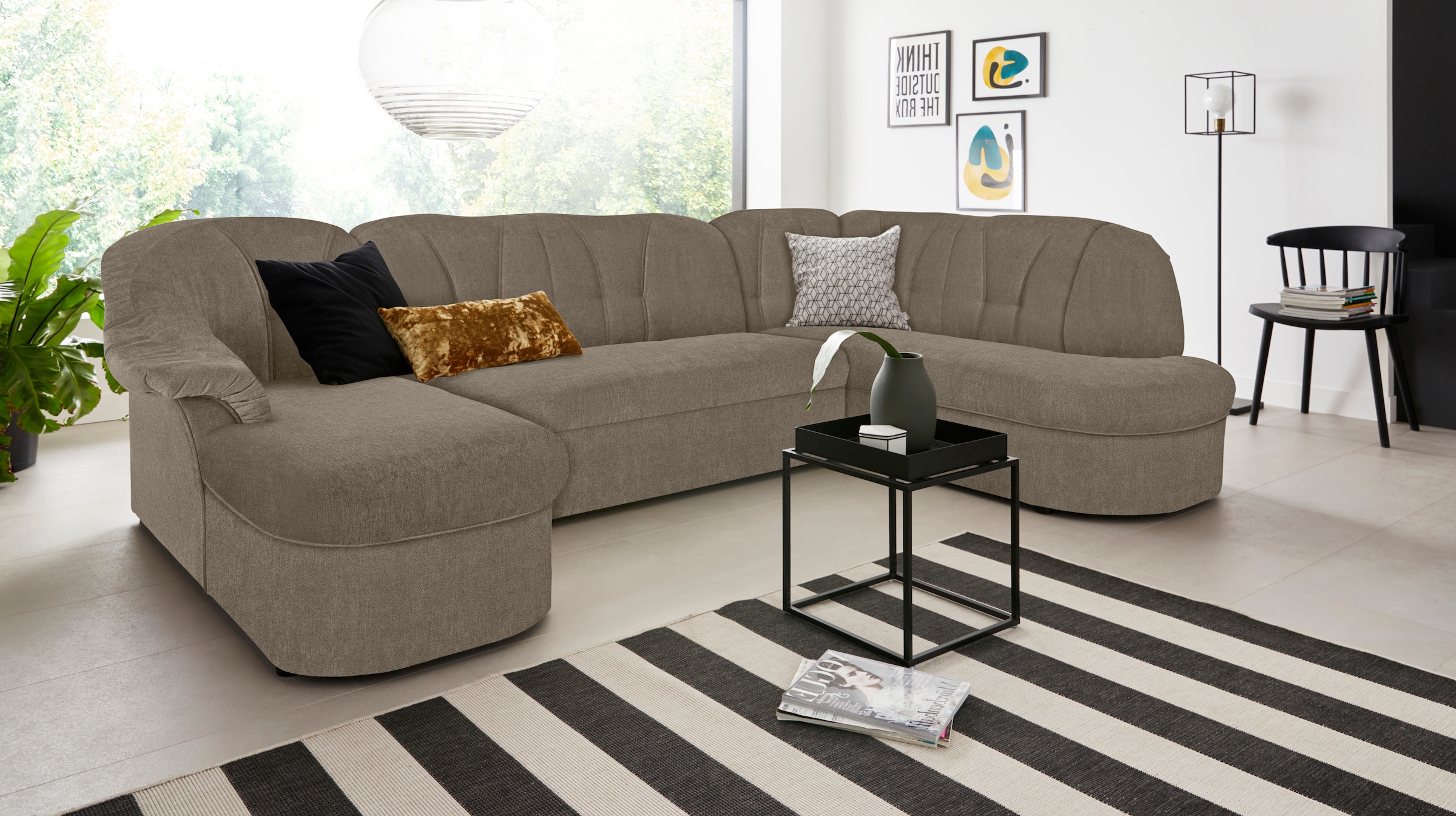 DOMO collection Wohnlandschaft "Papenburg, zeitlose Rückensteppung, elegant günstig online kaufen