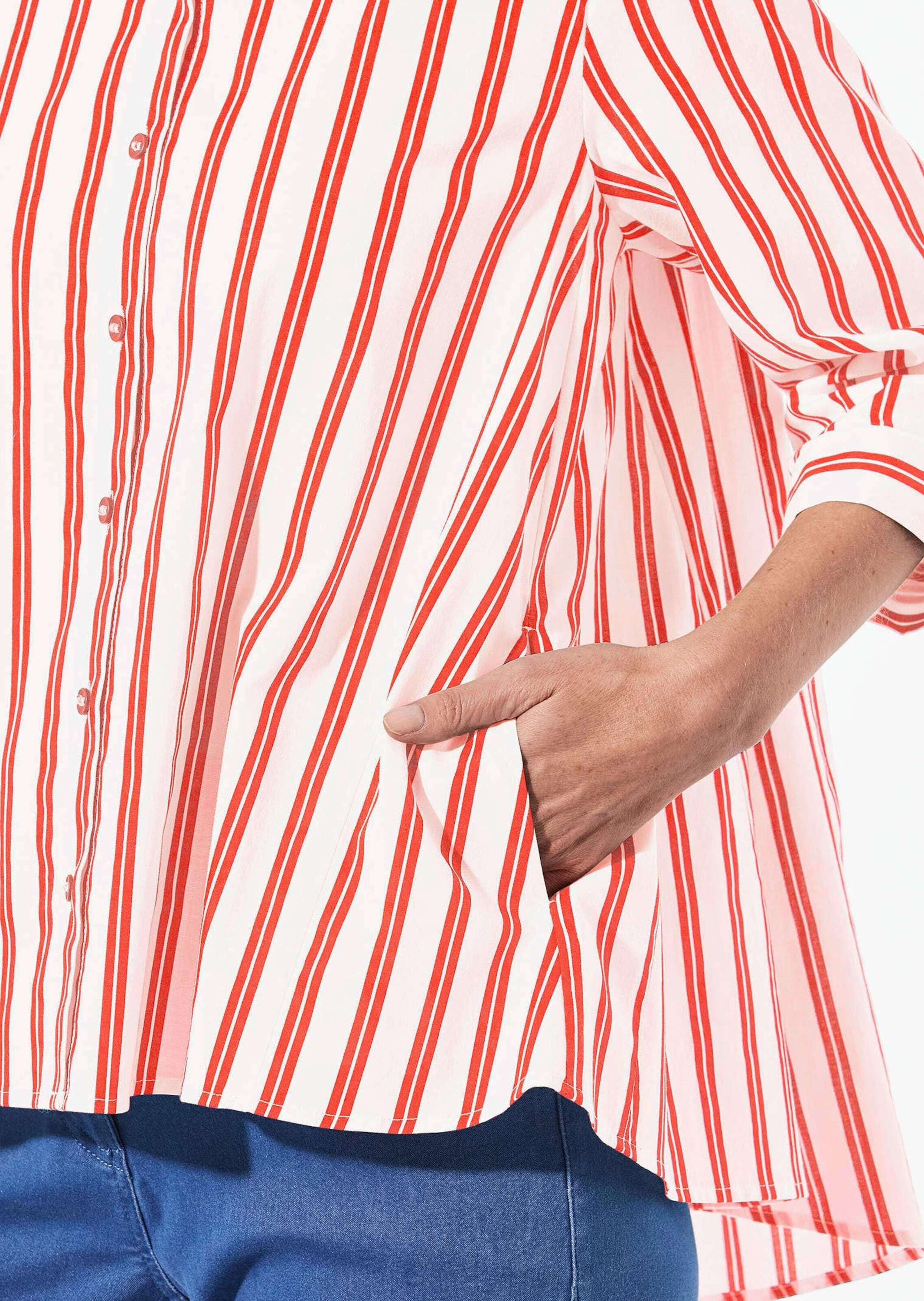 GOLDNER Kurzarmbluse »Bluse Schlichte Baumwoll-Bluse mit 3/4-Arm«