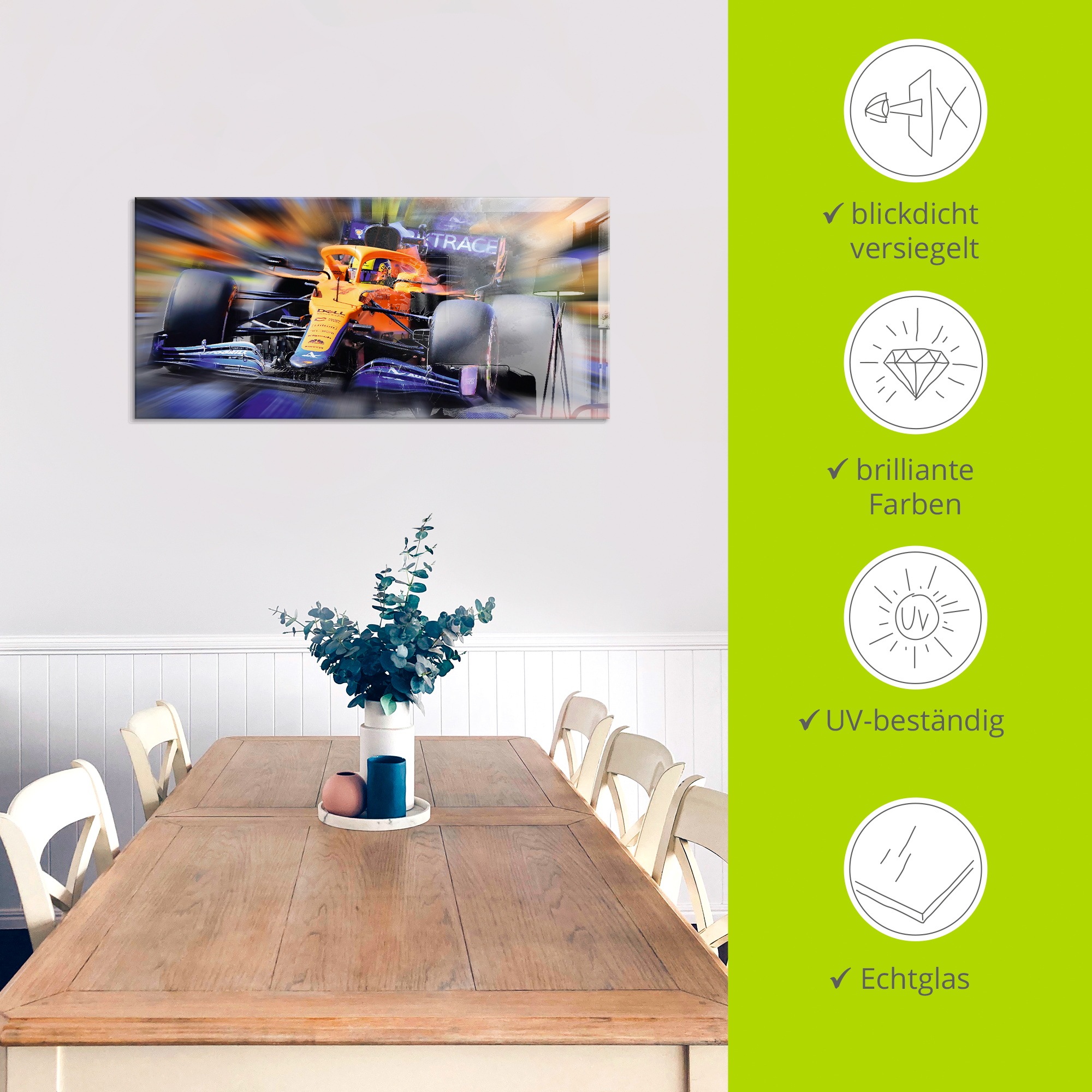 Artland Glasbild »Papaya zählt !« Funsport 1 Stk. tlg. in verschiedenen Größen