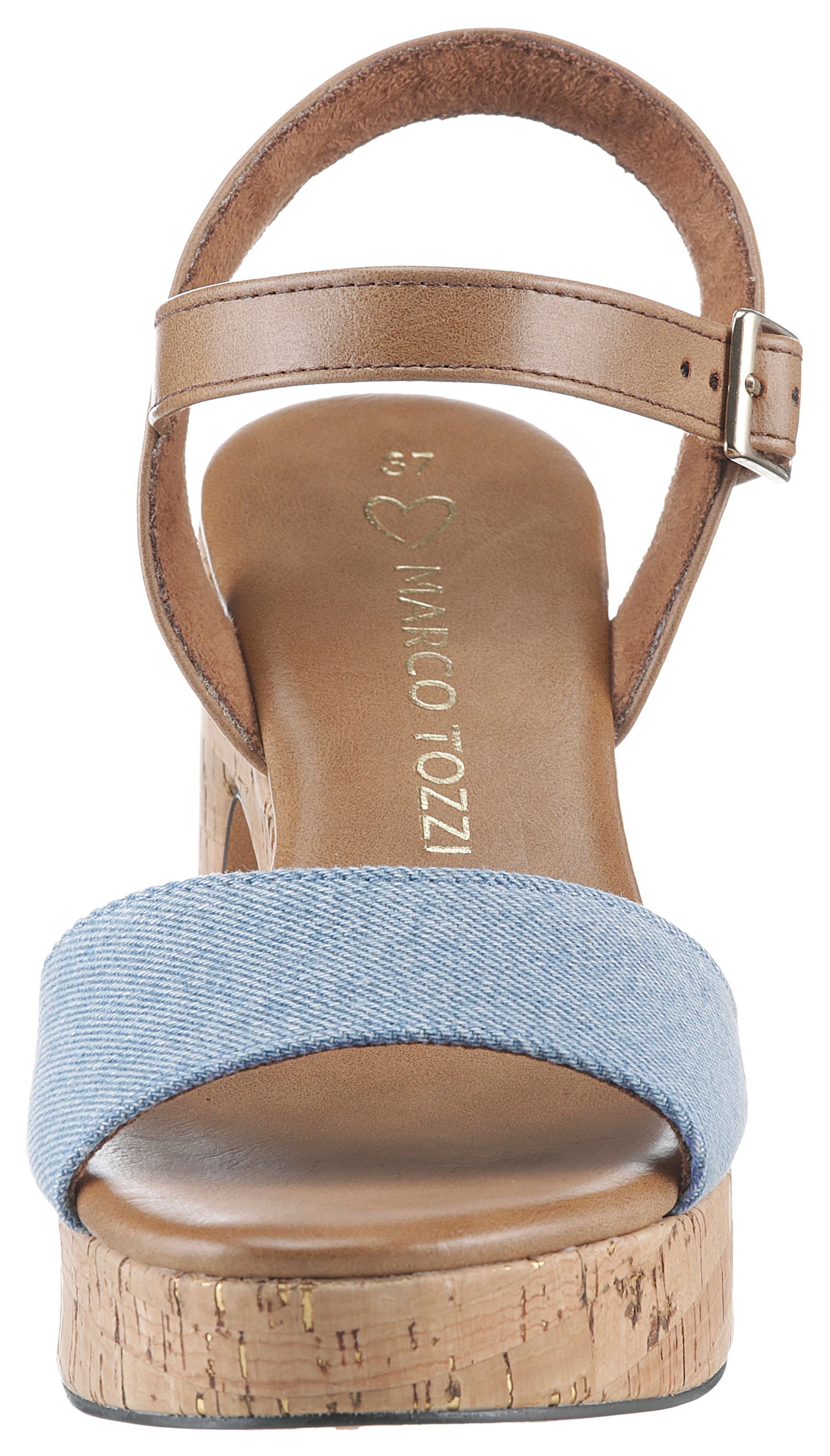 MARCO TOZZI Sandalette, Blockabsatz, Plateau, Riemchensandale mit verstellbarer Schnalle