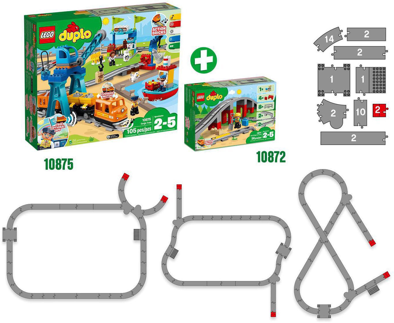 LEGO® Konstruktionsspielsteine »Eisenbahnbrücke und Schienen (10872), LEGO® DUPLO® Town«, (26 St.), Made in Europe