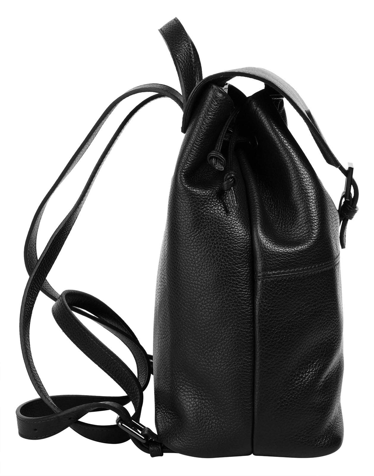 Cityrucksack CLUTY, Damen, Gr. B/H/T: 26cm x 31cm x 14cm, onesize, schwarz, Leder, Rindsleder, Rucksäcke Cityrucksack, echt Leder, Made in Italy 3