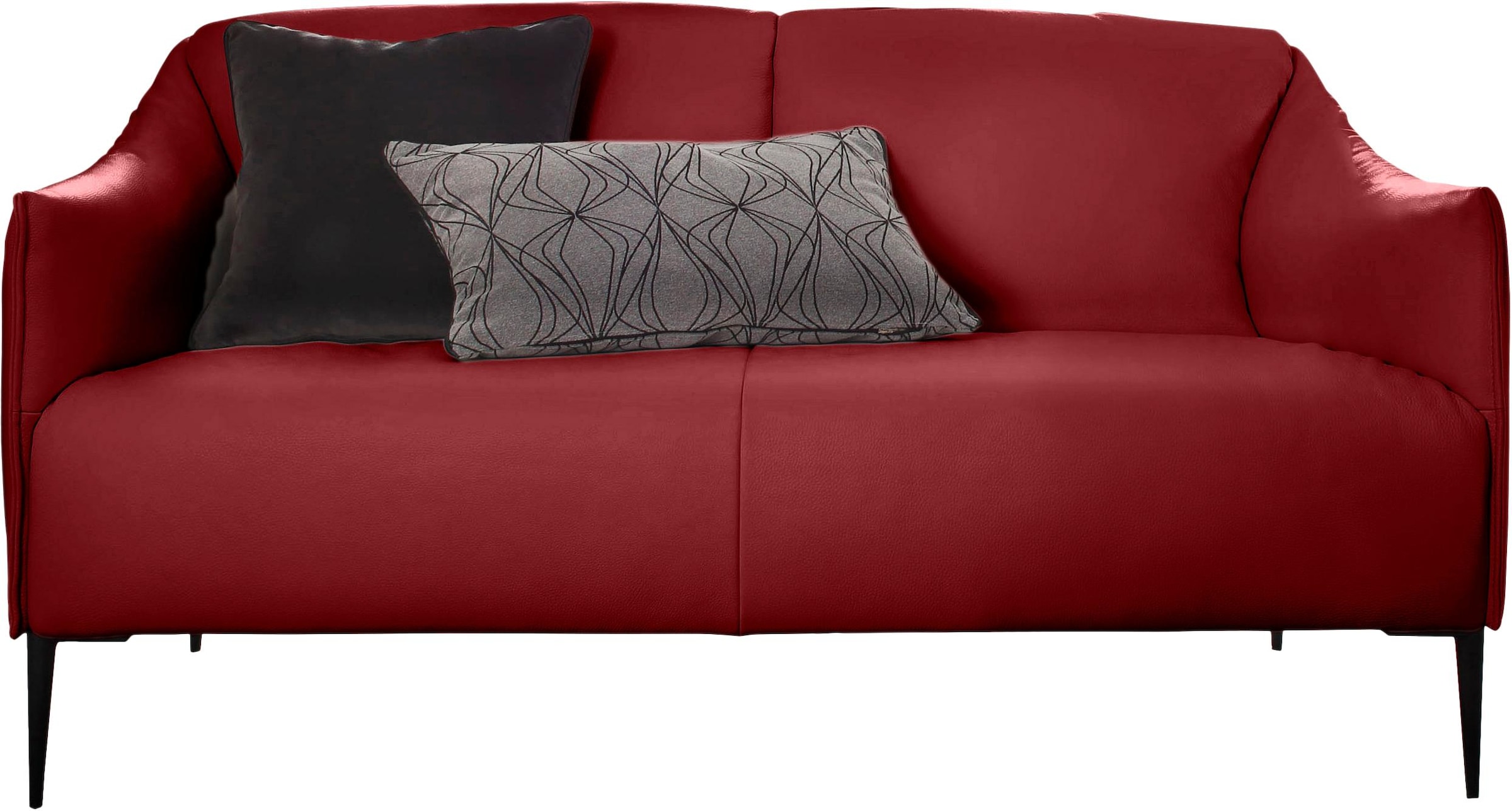 W.SCHILLIG 2-Sitzer »sally Design-Sofa, Loungesofa, bequem, schmale Armlehnen, Breite 154cm« mit Metallfüßen in Schwarz pulverbeschichtet, Breite 154 cm